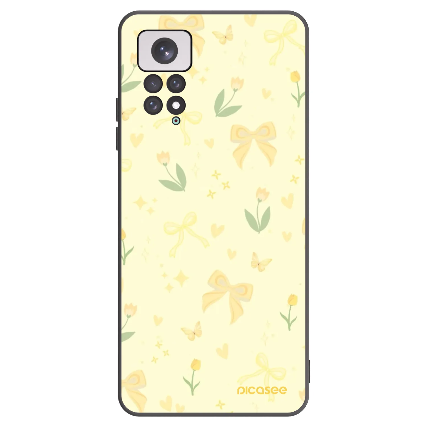 Picasee Μαύρη θήκη σιλικόνης για Xiaomi Redmi Note 11 - Honey Blossom