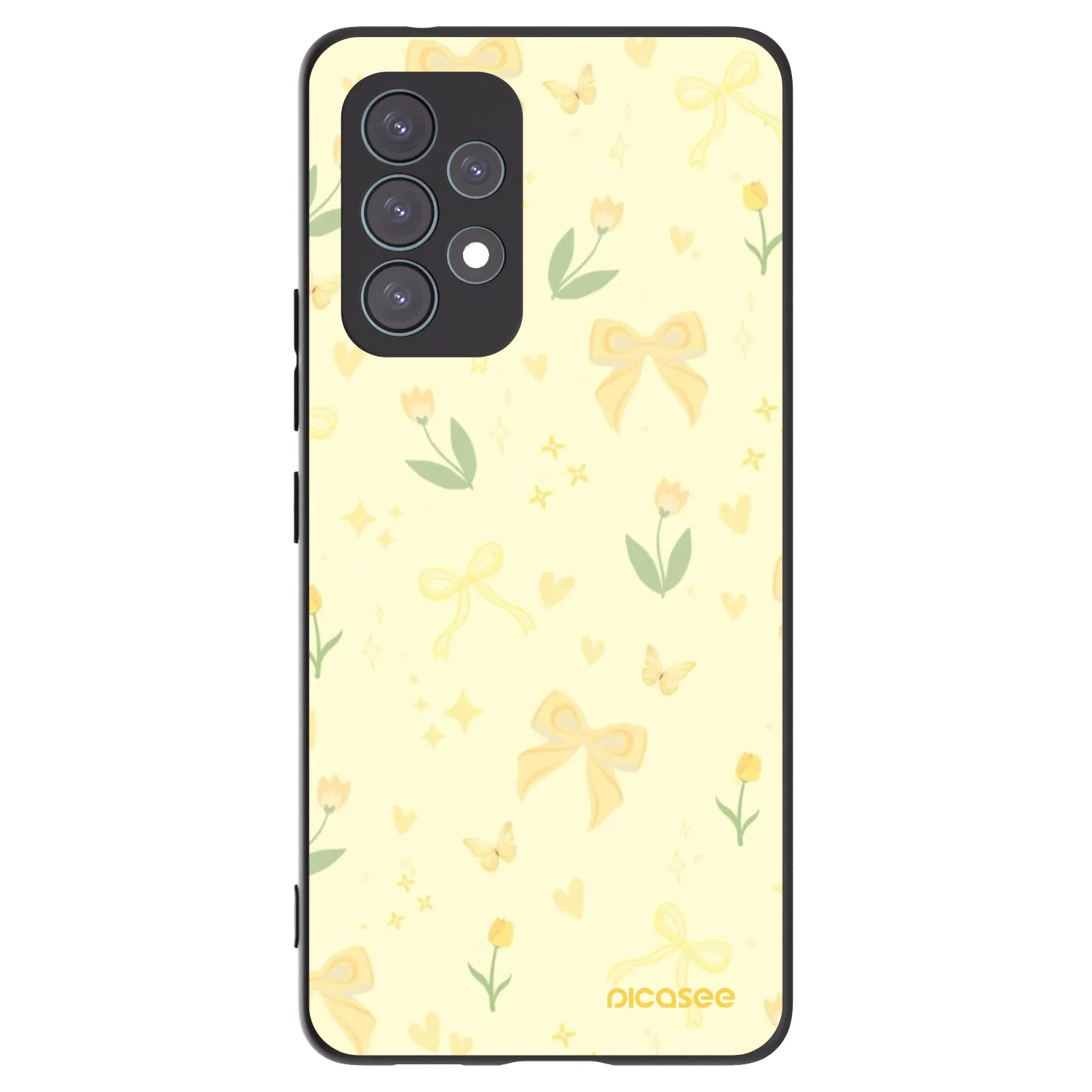 Picasee Μαύρη θήκη σιλικόνης για Samsung Galaxy A53 5G A536 - Honey Blossom