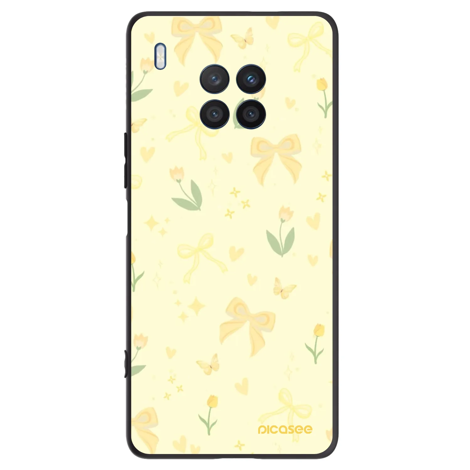 Picasee Μαύρη θήκη σιλικόνης για Honor 50 Lite - Honey Blossom