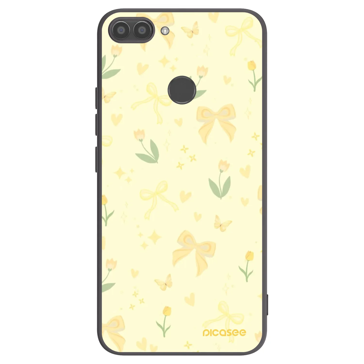 Picasee Μαύρη θήκη σιλικόνης για Huawei P Smart - Honey Blossom