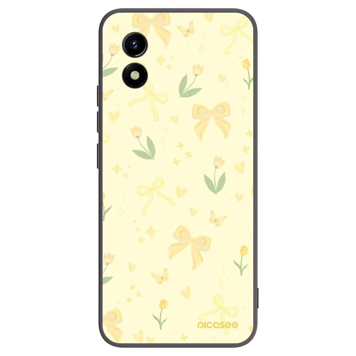 Picasee Μαύρη θήκη σιλικόνης για Vivo Y01 - Honey Blossom