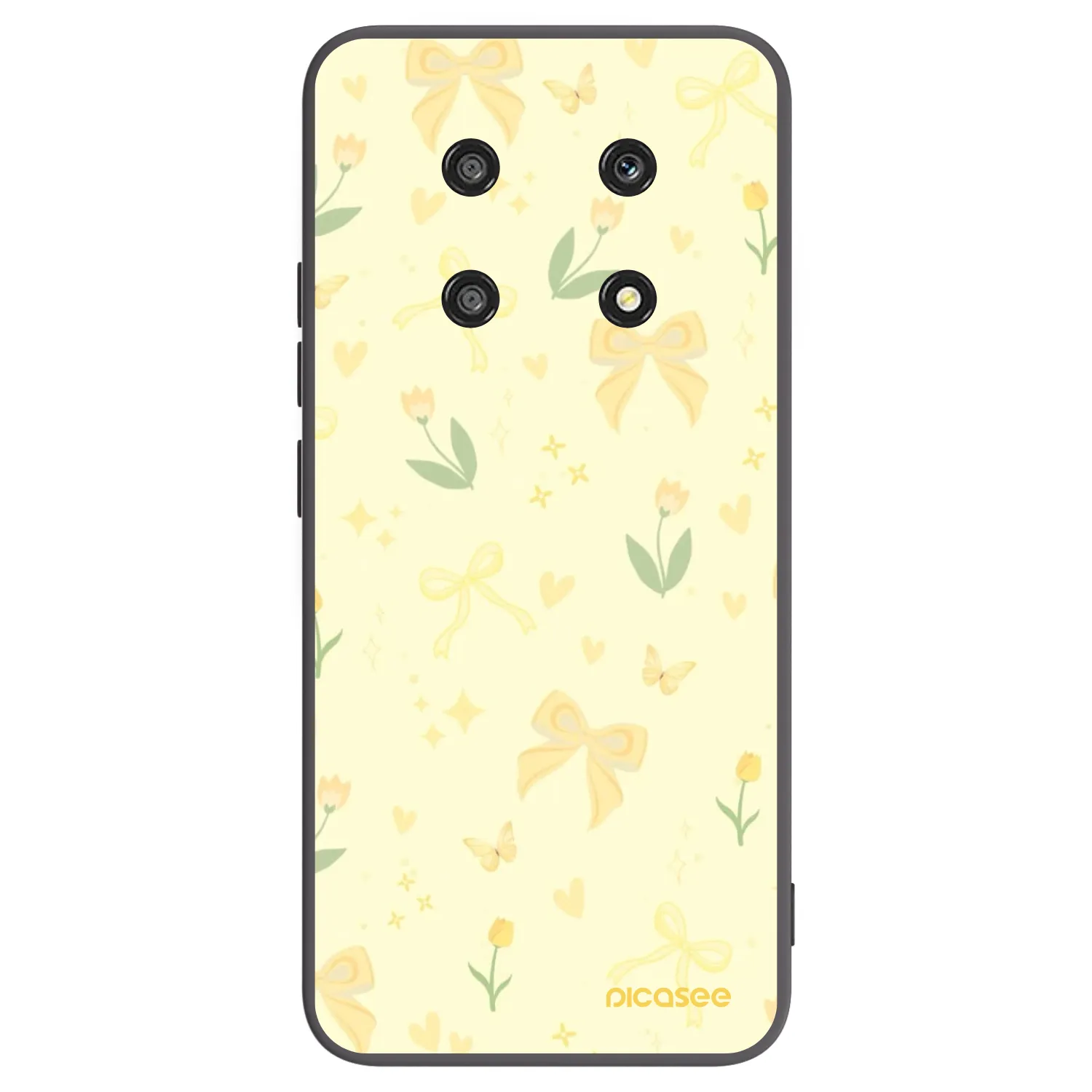 Picasee Μαύρη θήκη σιλικόνης για Honor Magic4 Lite 5G - Honey Blossom
