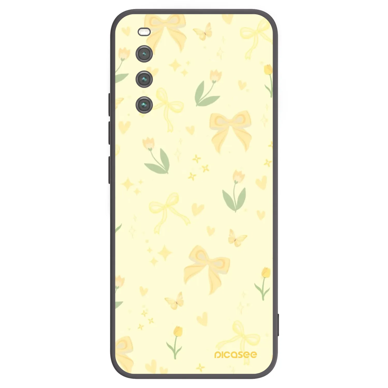 Picasee Μαύρη θήκη σιλικόνης για Sony Xperia 10 IV 5G - Honey Blossom
