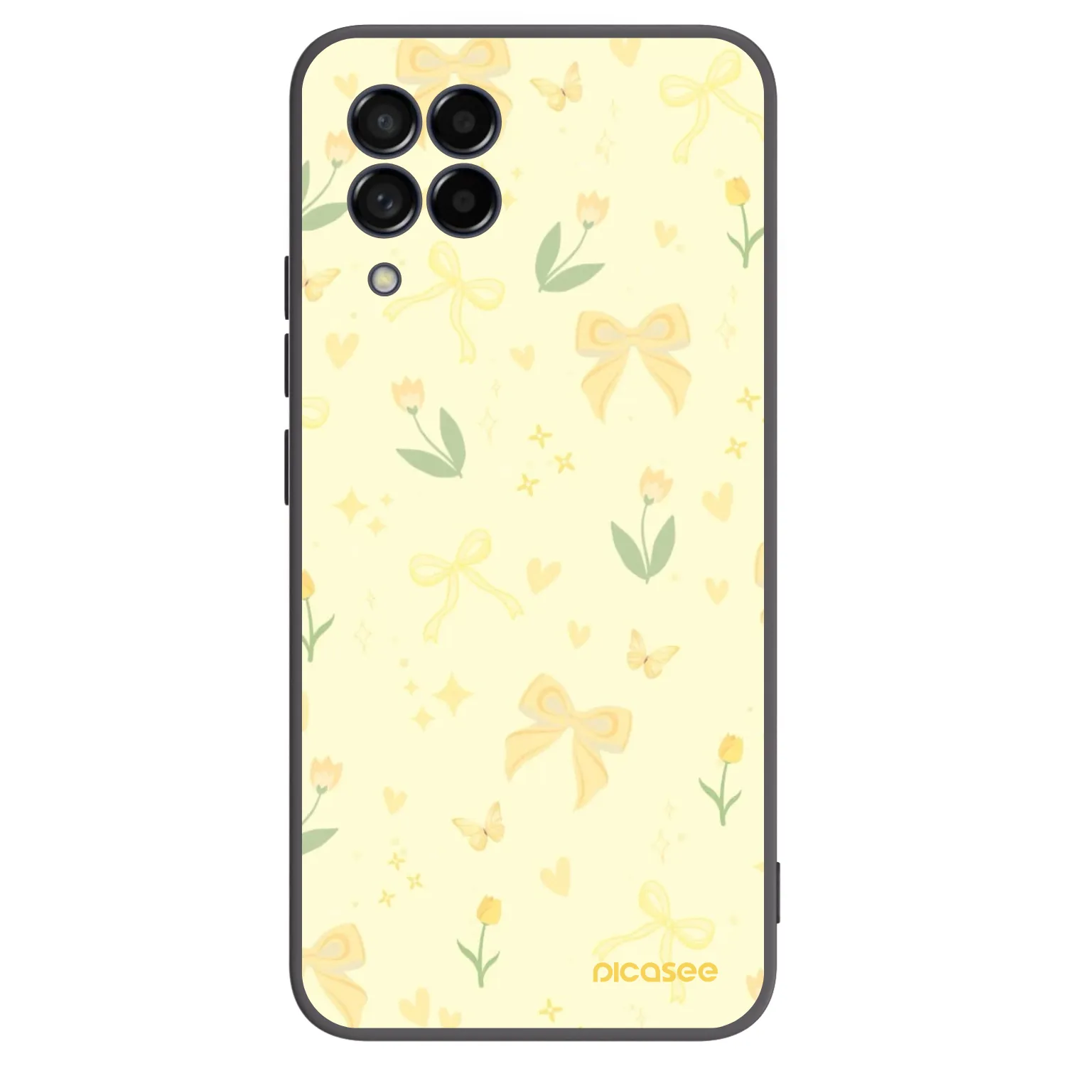 Picasee Μαύρη θήκη σιλικόνης για Samsung Galaxy M53 5G - Honey Blossom