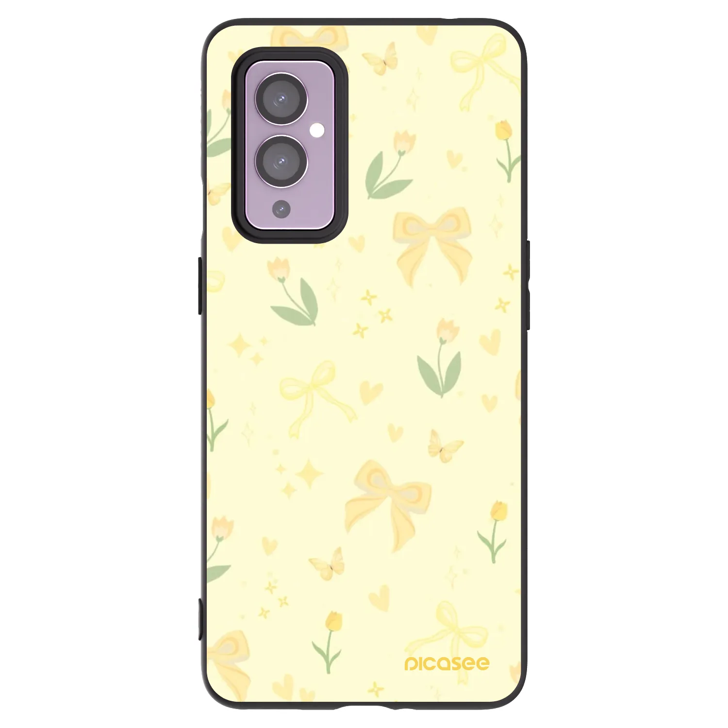Picasee Μαύρη θήκη σιλικόνης για OnePlus 9 - Honey Blossom