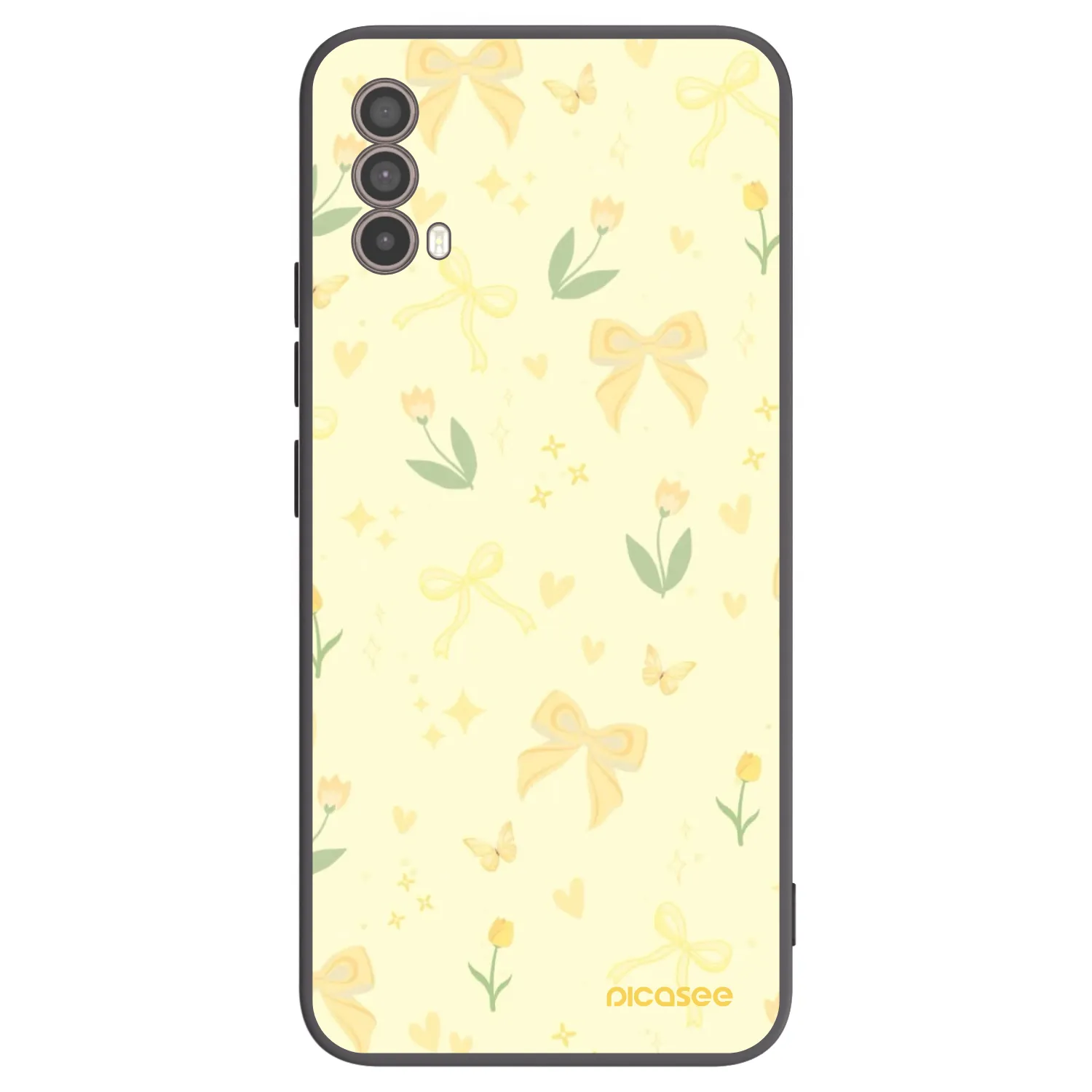 Picasee Μαύρη θήκη σιλικόνης για Motorola Moto E40 - Honey Blossom