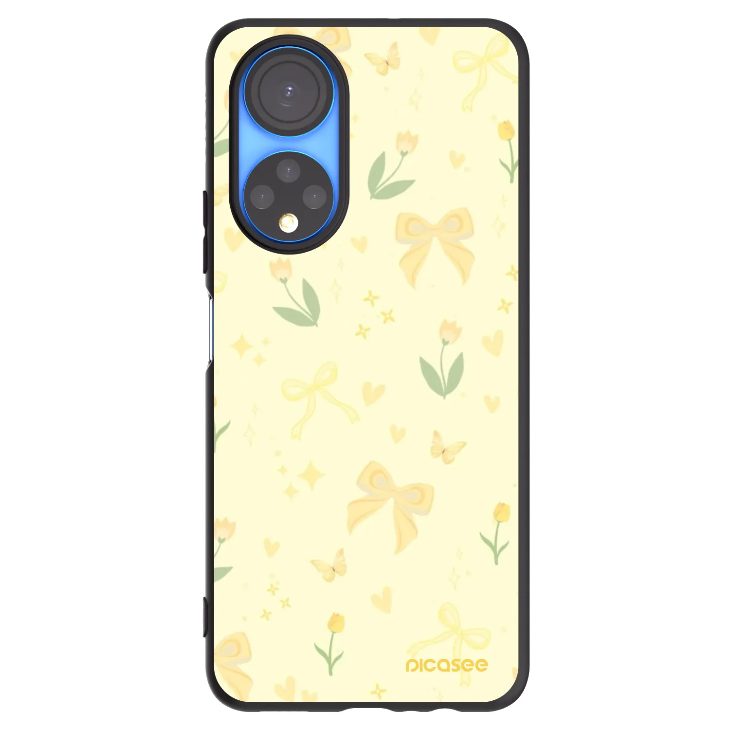 Picasee Μαύρη θήκη σιλικόνης για Honor X7 - Honey Blossom