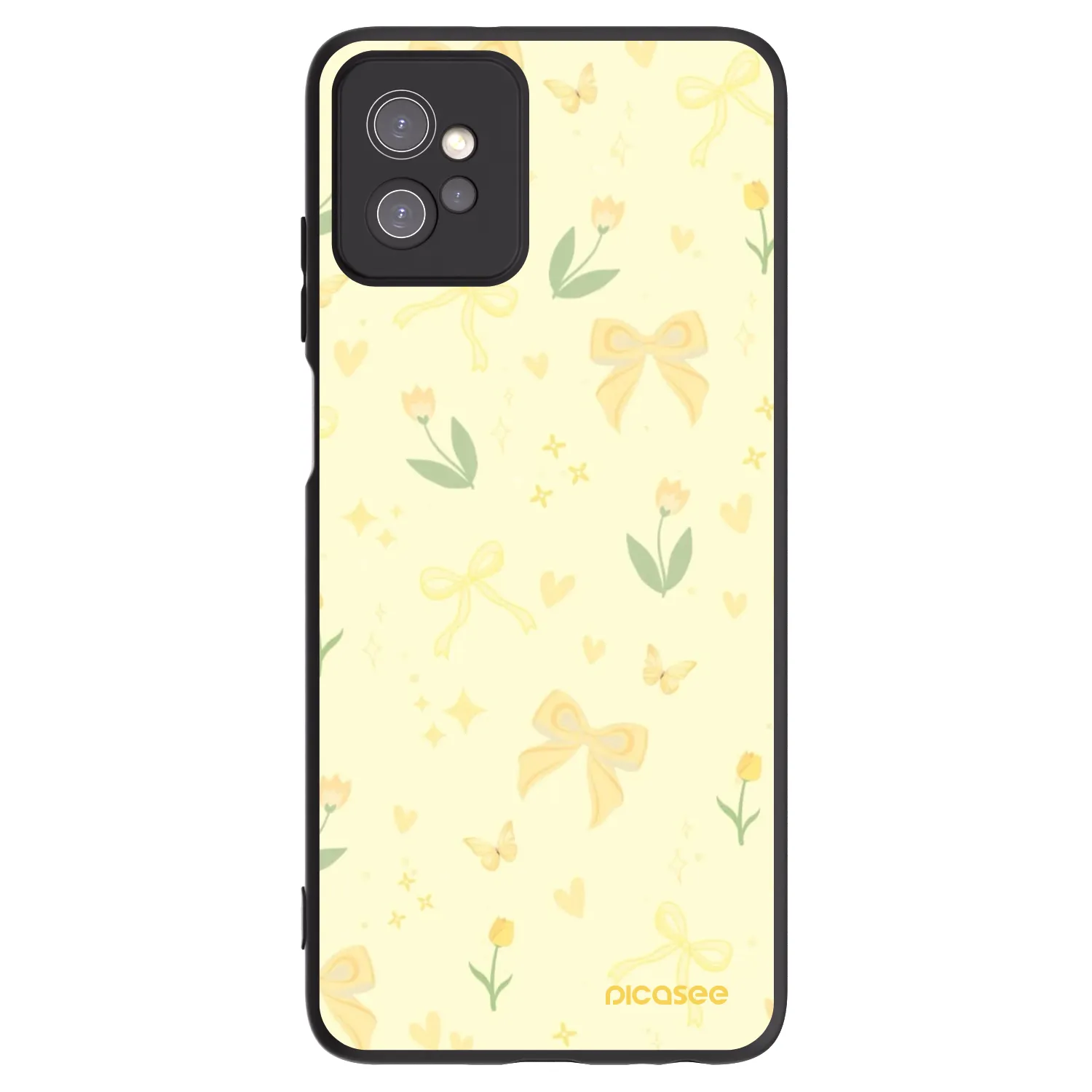 Picasee Μαύρη θήκη σιλικόνης για Motorola Moto G32 - Honey Blossom