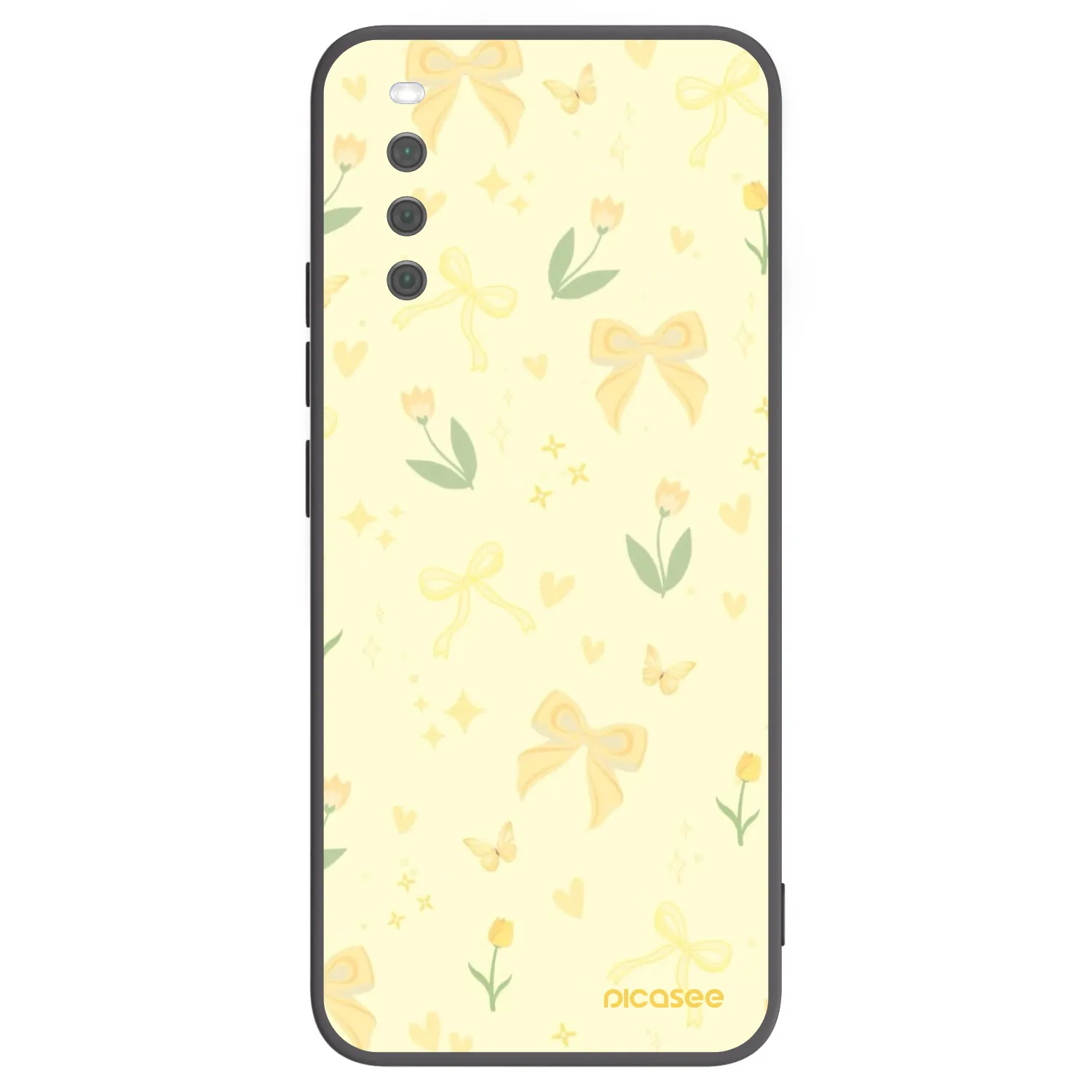 Picasee Μαύρη θήκη σιλικόνης για Sony Xperia 10 III - Honey Blossom