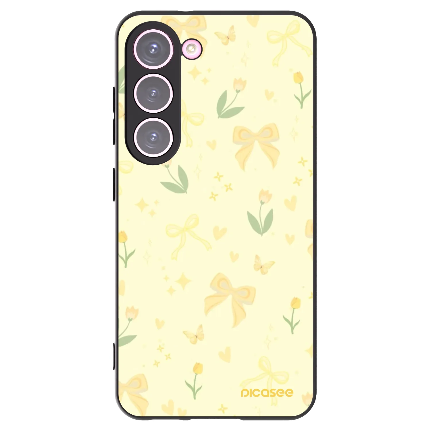Picasee Μαύρη θήκη σιλικόνης για Samsung Galaxy S23 5G - Honey Blossom