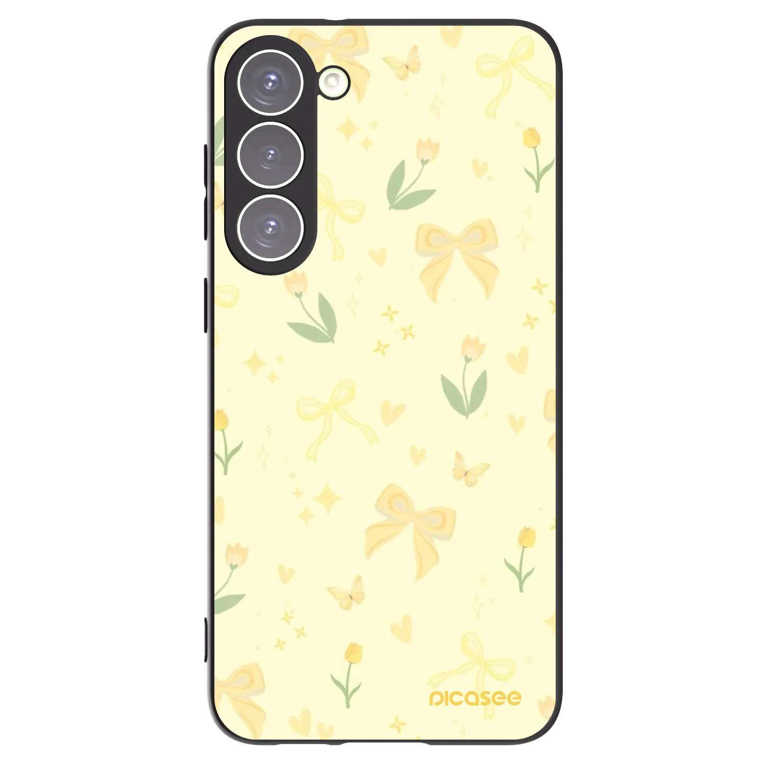 Picasee Μαύρη θήκη σιλικόνης για Samsung Galaxy S23+ 5G - Honey Blossom