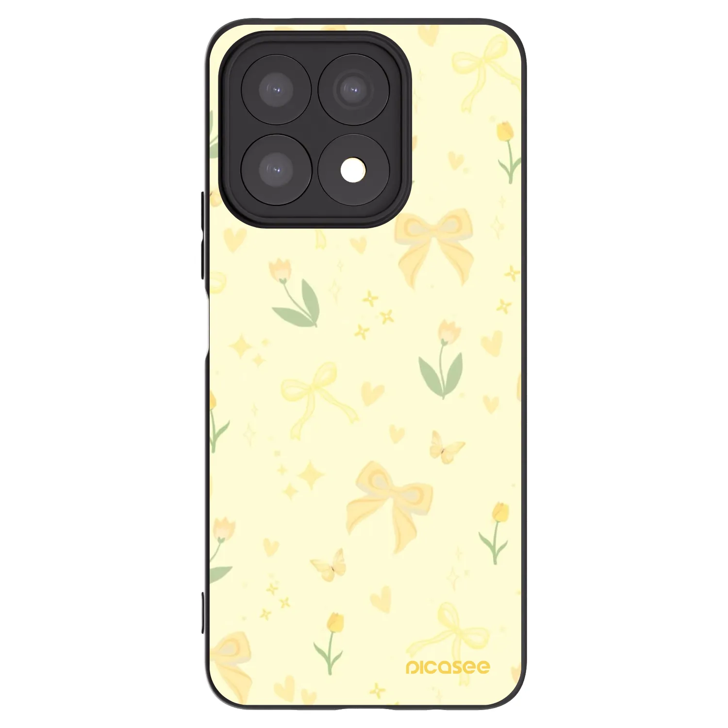 Picasee Μαύρη θήκη σιλικόνης για Honor X8a - Honey Blossom