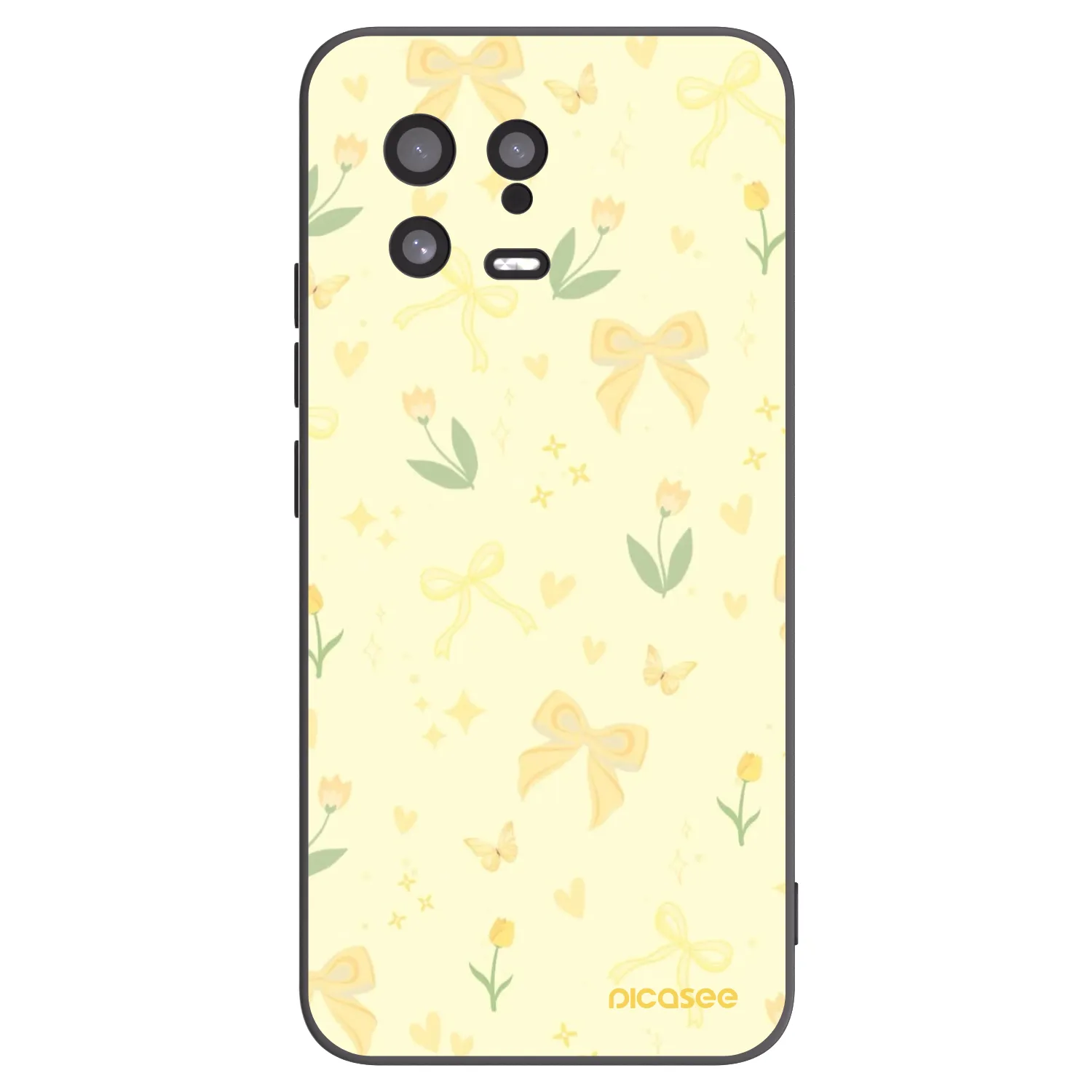 Picasee Μαύρη θήκη σιλικόνης για Xiaomi 13 - Honey Blossom