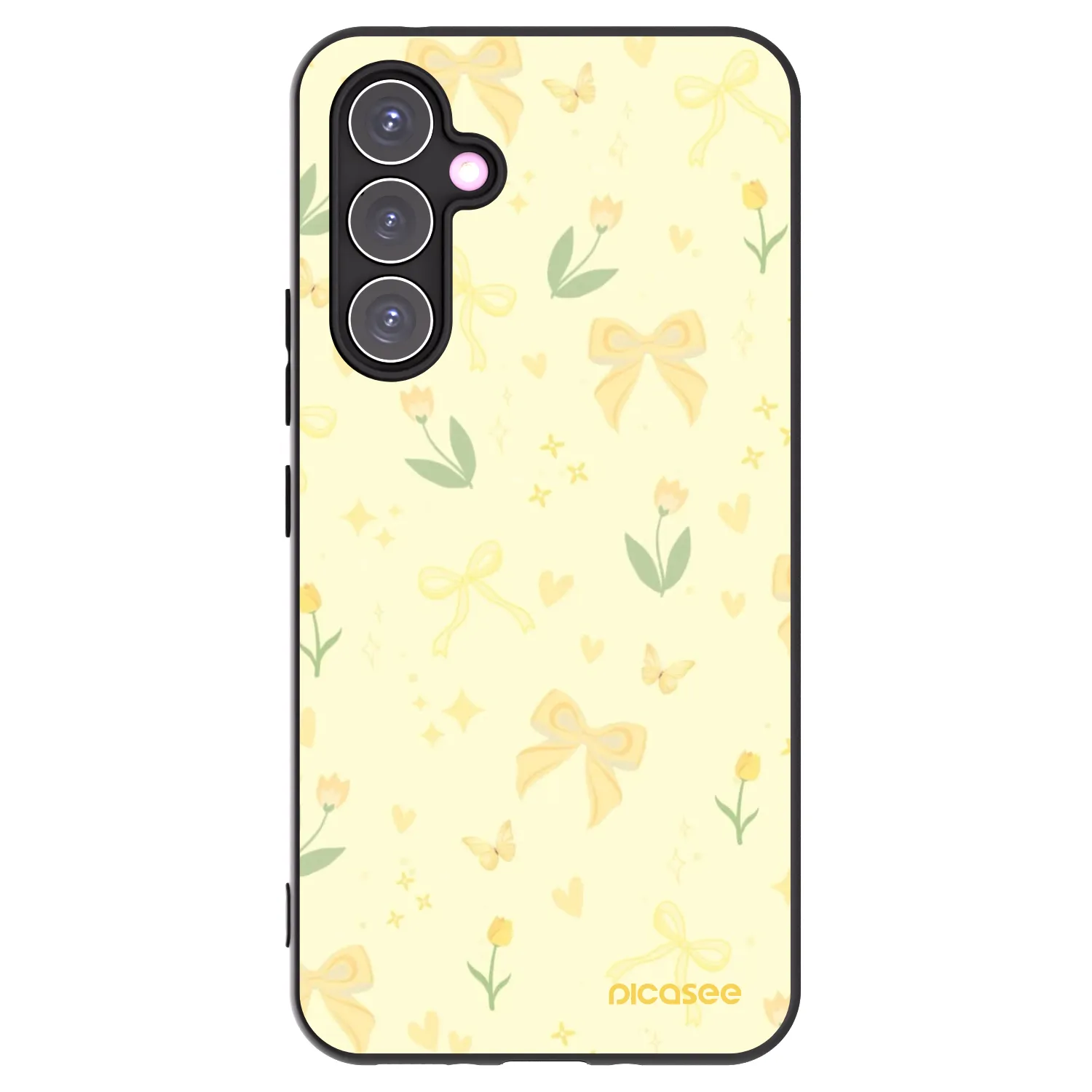 Picasee Μαύρη θήκη σιλικόνης για Samsung Galaxy A54 5G A546B - Honey Blossom