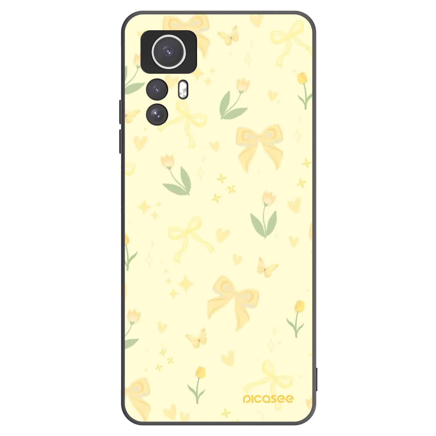 Picasee Μαύρη θήκη σιλικόνης για Xiaomi Redmi Note 12S - Honey Blossom