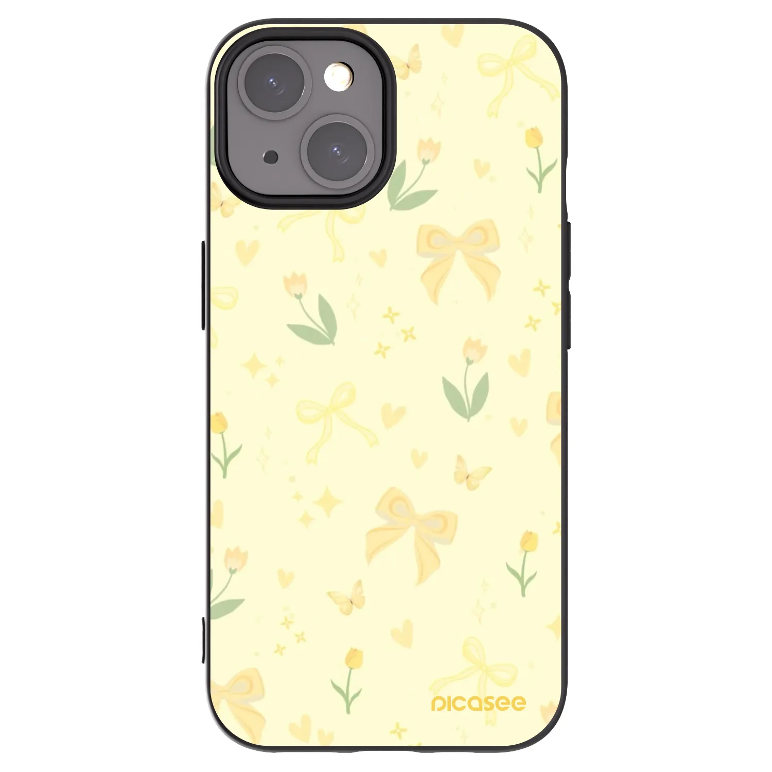 Picasee Μαύρη θήκη σιλικόνης για Apple iPhone 15 - Honey Blossom