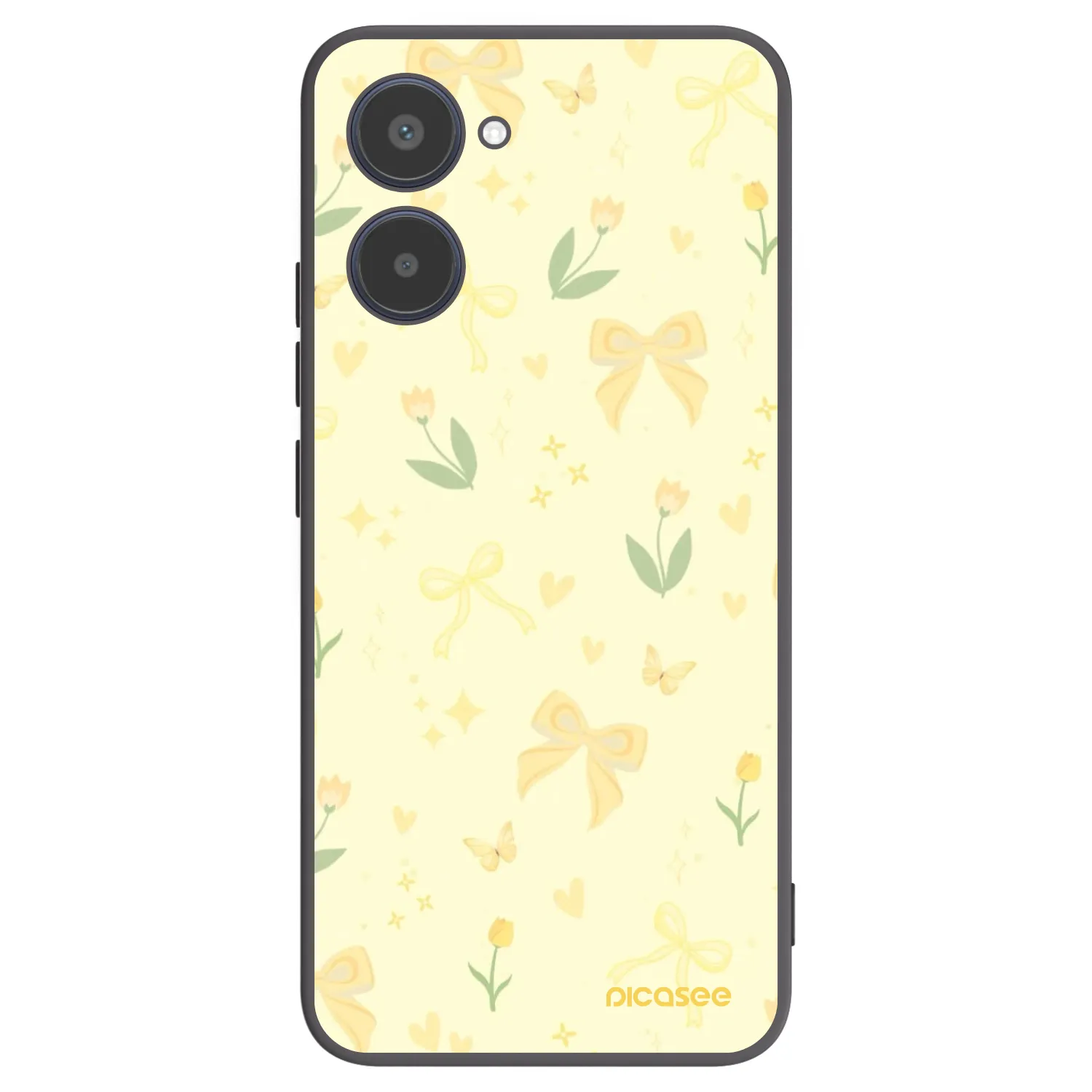Picasee Μαύρη θήκη σιλικόνης για Realme 10 4G - Honey Blossom