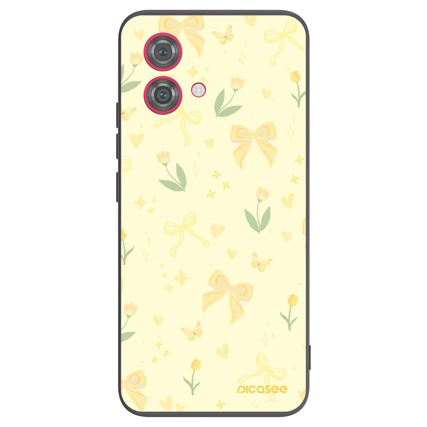 Picasee Μαύρη θήκη σιλικόνης για Motorola Moto G84 5G - Honey Blossom