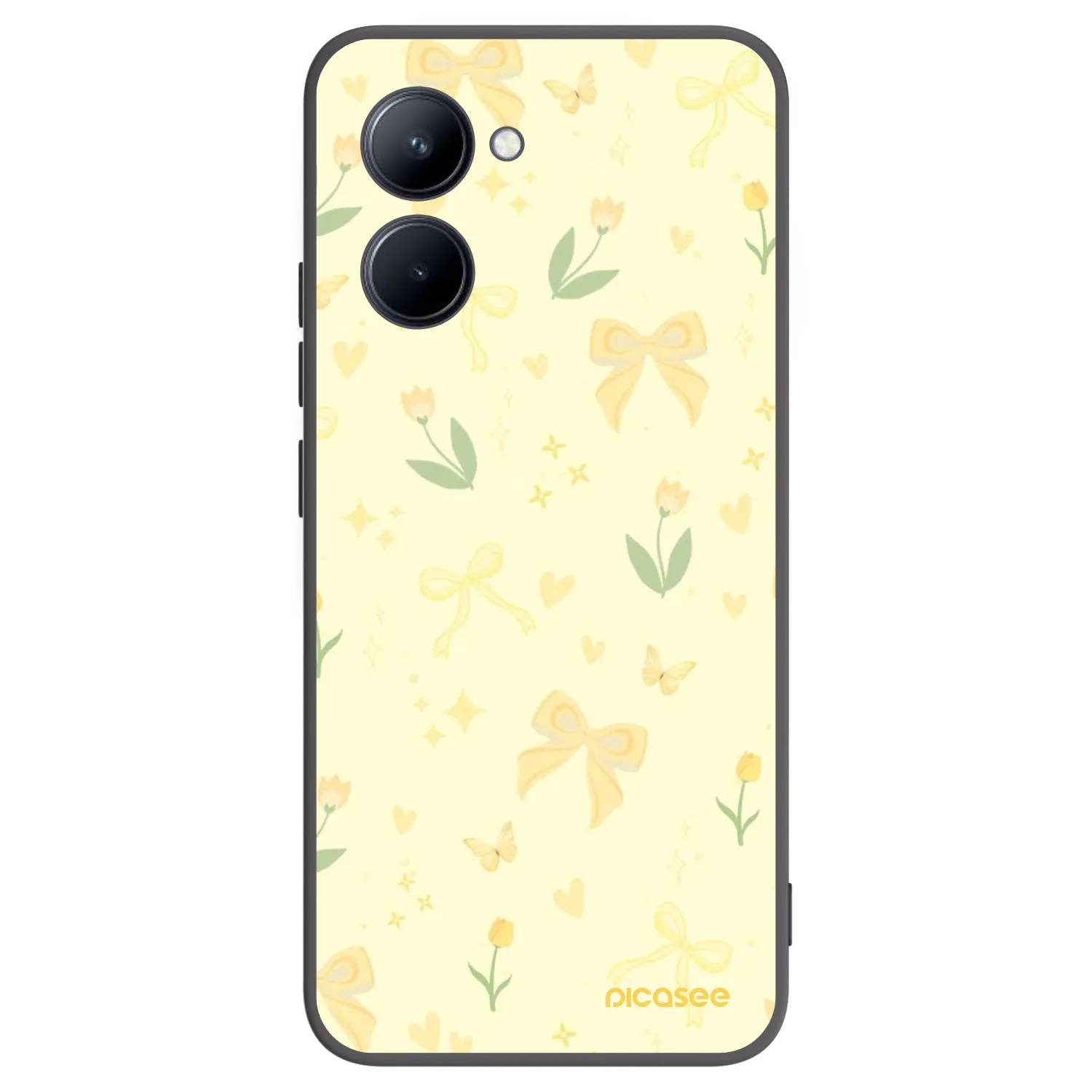 Picasee Μαύρη θήκη σιλικόνης για Realme C33 (2023) - Honey Blossom