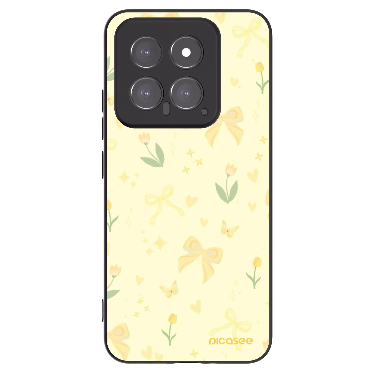 Picasee Μαύρη θήκη σιλικόνης για Xiaomi 14 - Honey Blossom