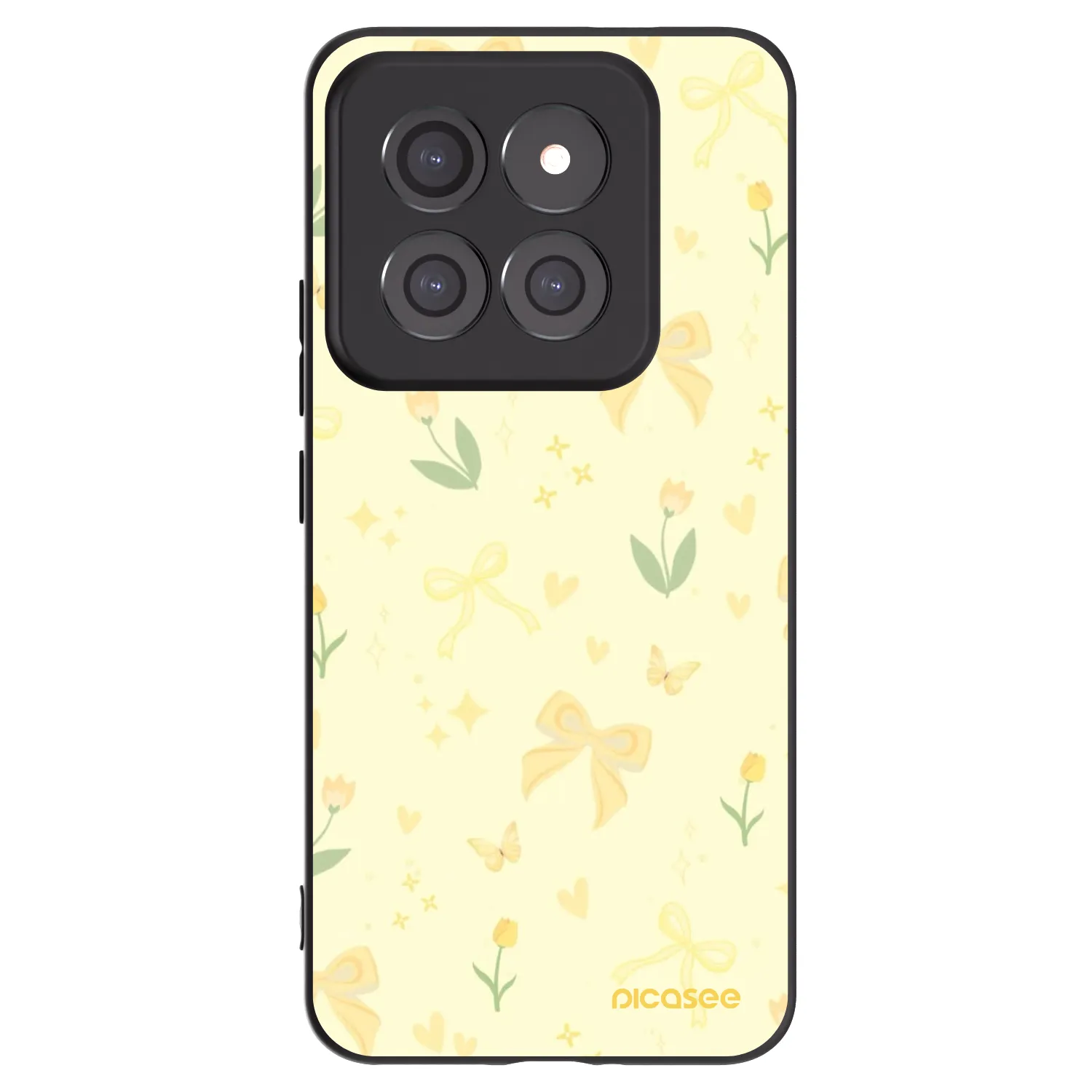 Picasee Μαύρη θήκη σιλικόνης για Xiaomi 14 Pro - Honey Blossom