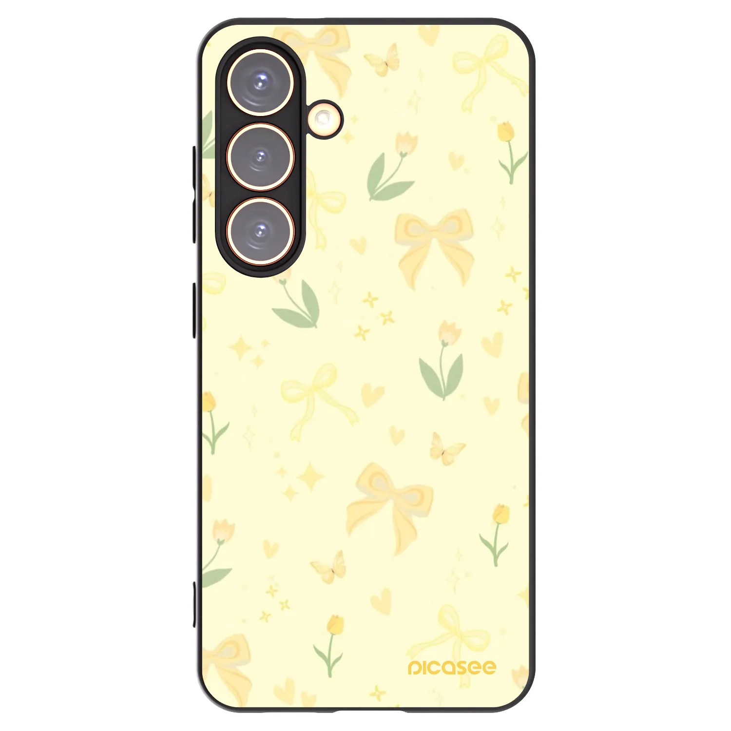 Picasee Μαύρη θήκη σιλικόνης για Samsung Galaxy S24 S921B 5G - Honey Blossom