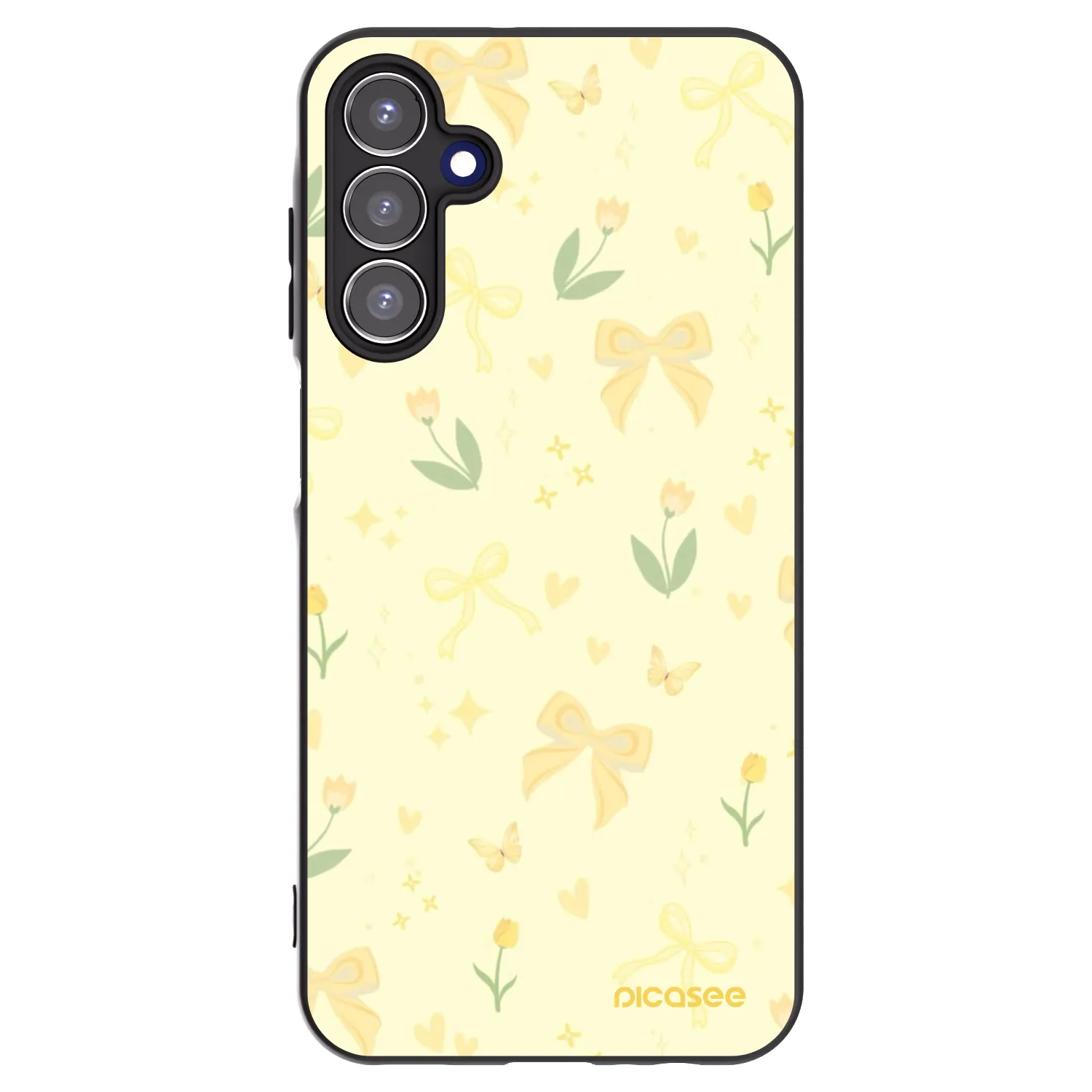 Picasee Μαύρη θήκη σιλικόνης για Samsung Galaxy A15 A156B 5G - Honey Blossom