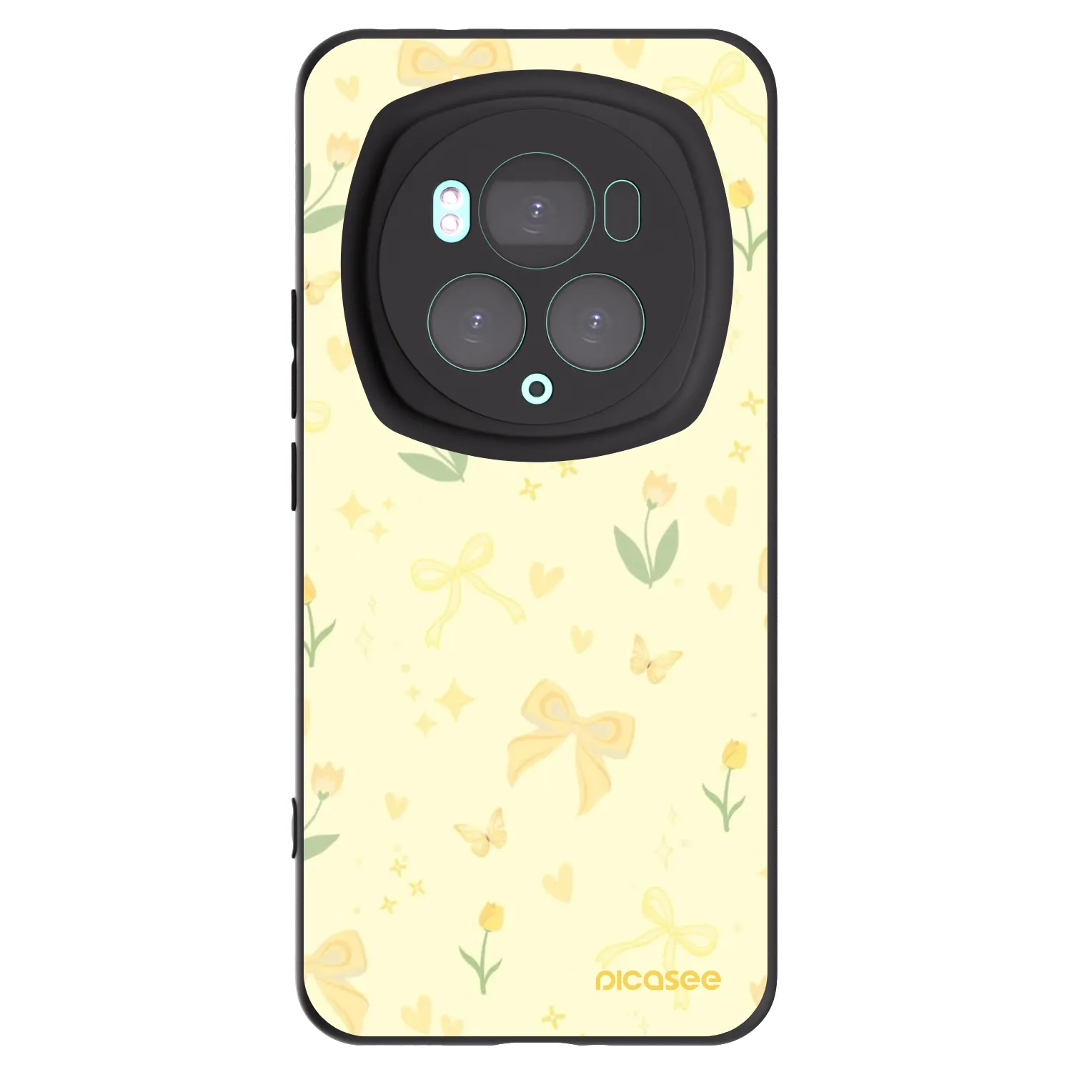 Picasee Μαύρη θήκη σιλικόνης για Honor Magic6 Pro - Honey Blossom