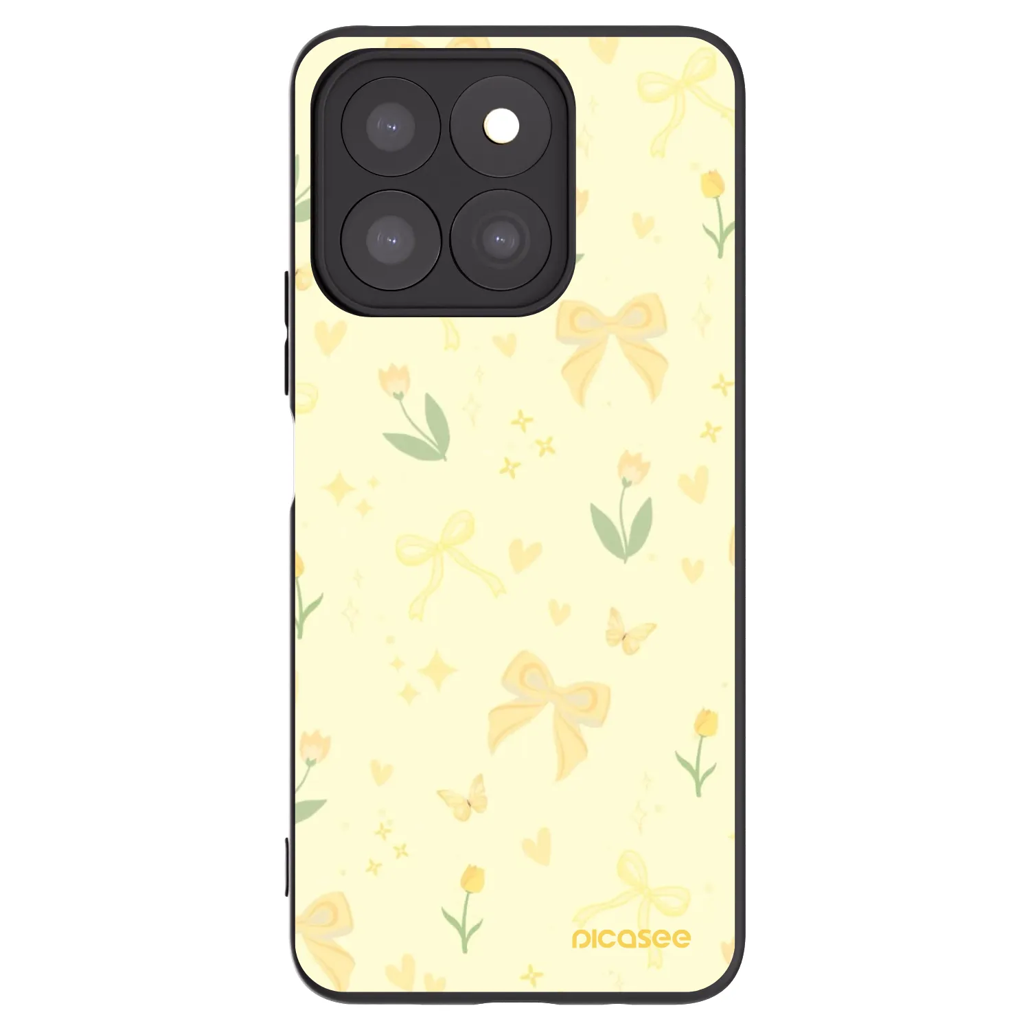 Picasee Μαύρη θήκη σιλικόνης για Honor X8b - Honey Blossom