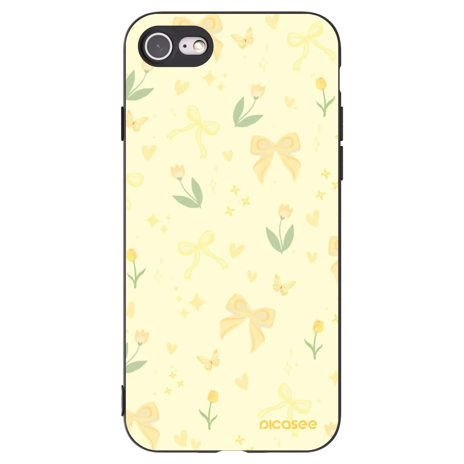Picasee Μαύρη θήκη σιλικόνης για Apple iPhone 8 - Honey Blossom