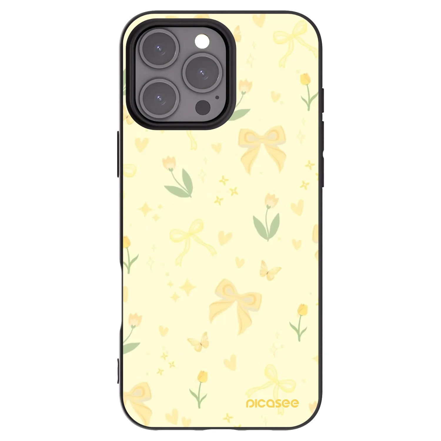 Picasee Μαύρη θήκη σιλικόνης για Apple iPhone 16 Pro Max - Honey Blossom