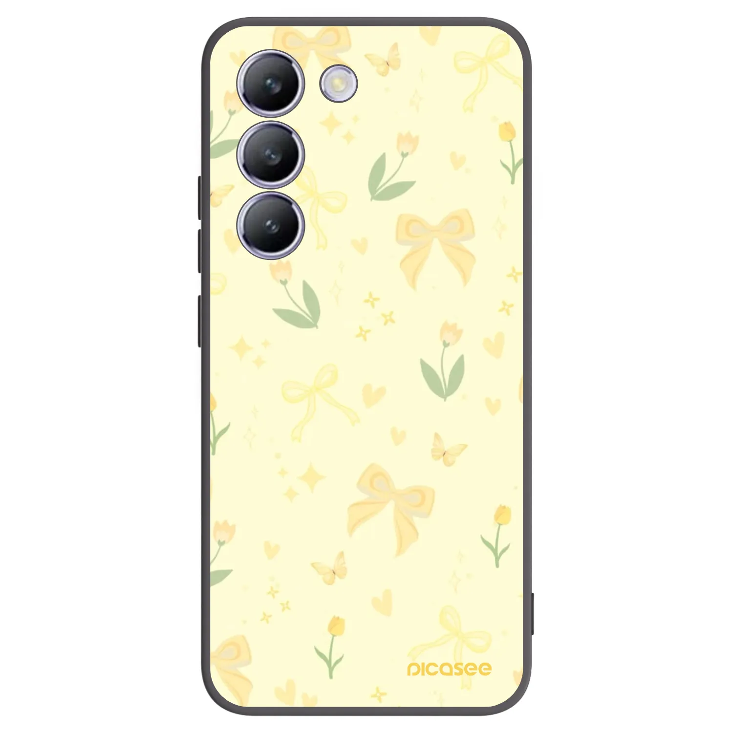 Picasee Μαύρη θήκη σιλικόνης για Vivo V40 SE 5G - Honey Blossom