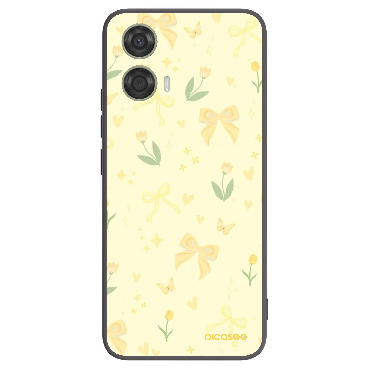 Picasee Μαύρη θήκη σιλικόνης για Motorola Moto G24 - Honey Blossom