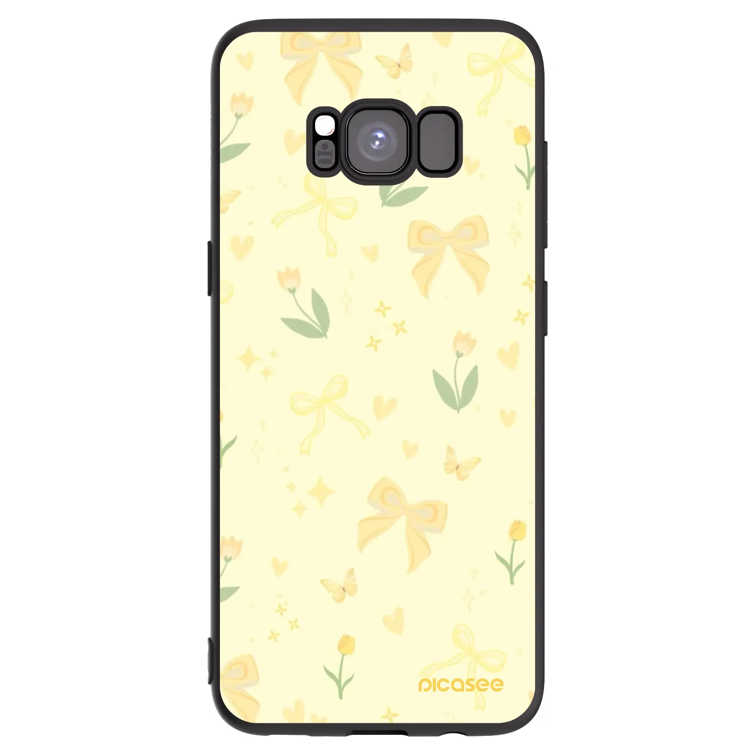 Picasee Μαύρη θήκη σιλικόνης για Samsung Galaxy S8 G950F - Honey Blossom