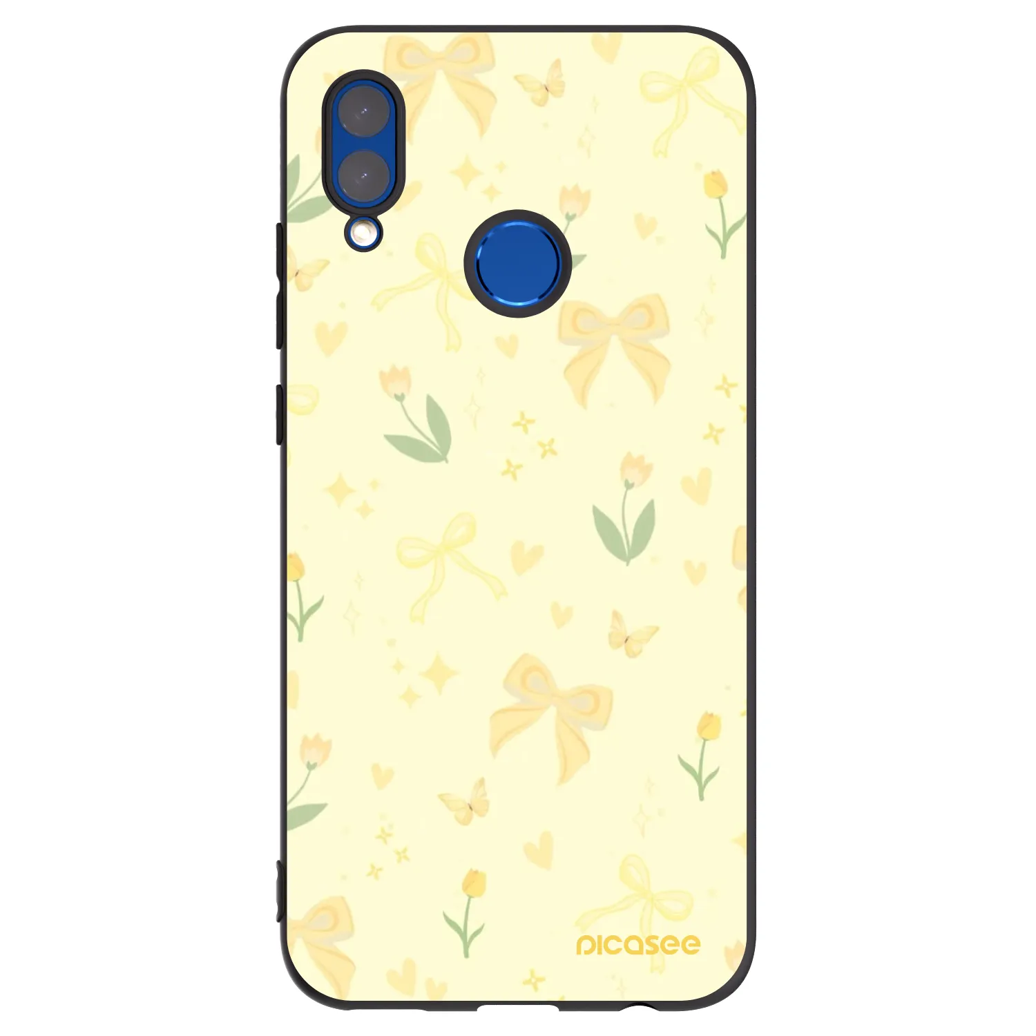 Picasee Μαύρη θήκη σιλικόνης για Huawei P Smart 2019 - Honey Blossom