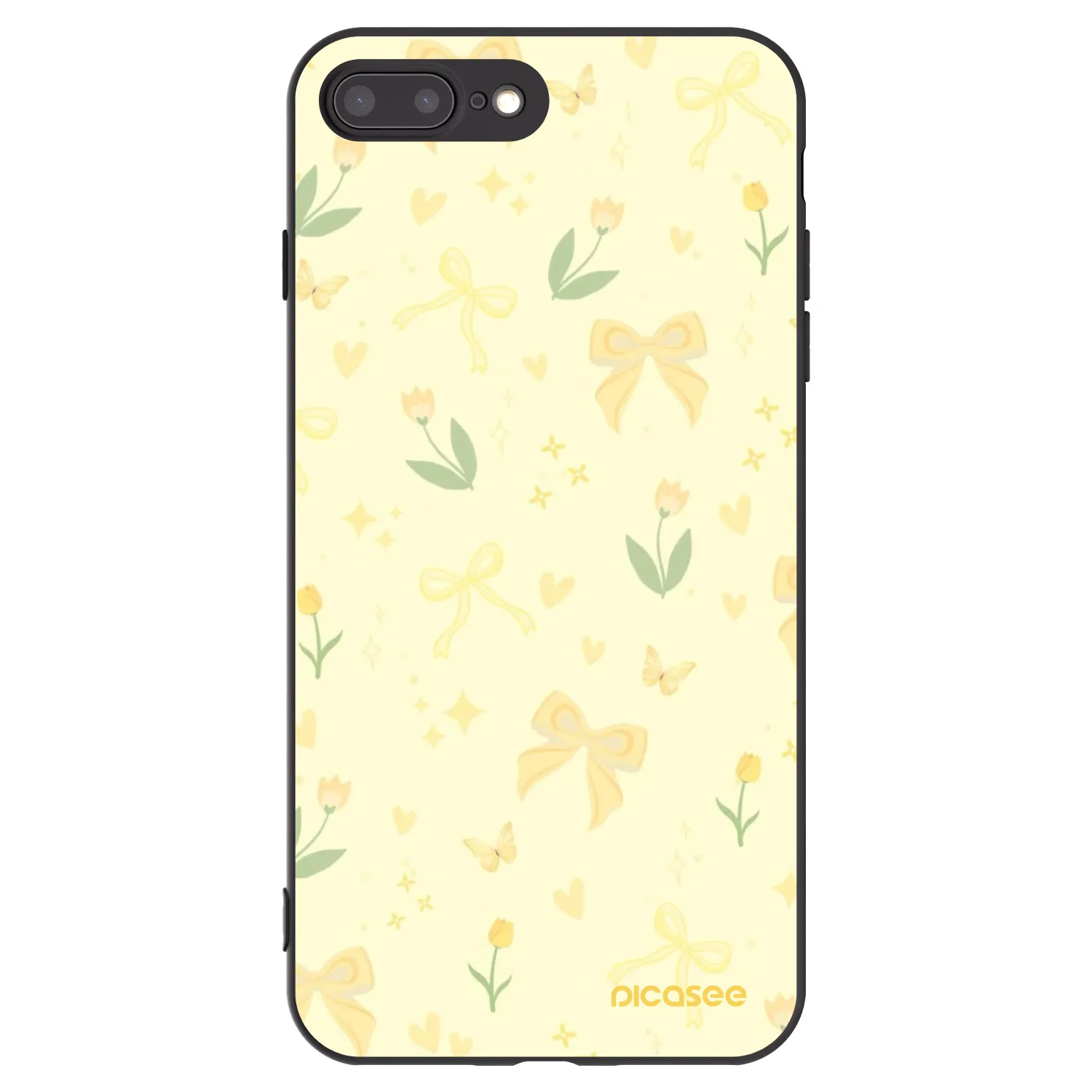 Picasee Μαύρη θήκη σιλικόνης για Apple iPhone 8 Plus - Honey Blossom