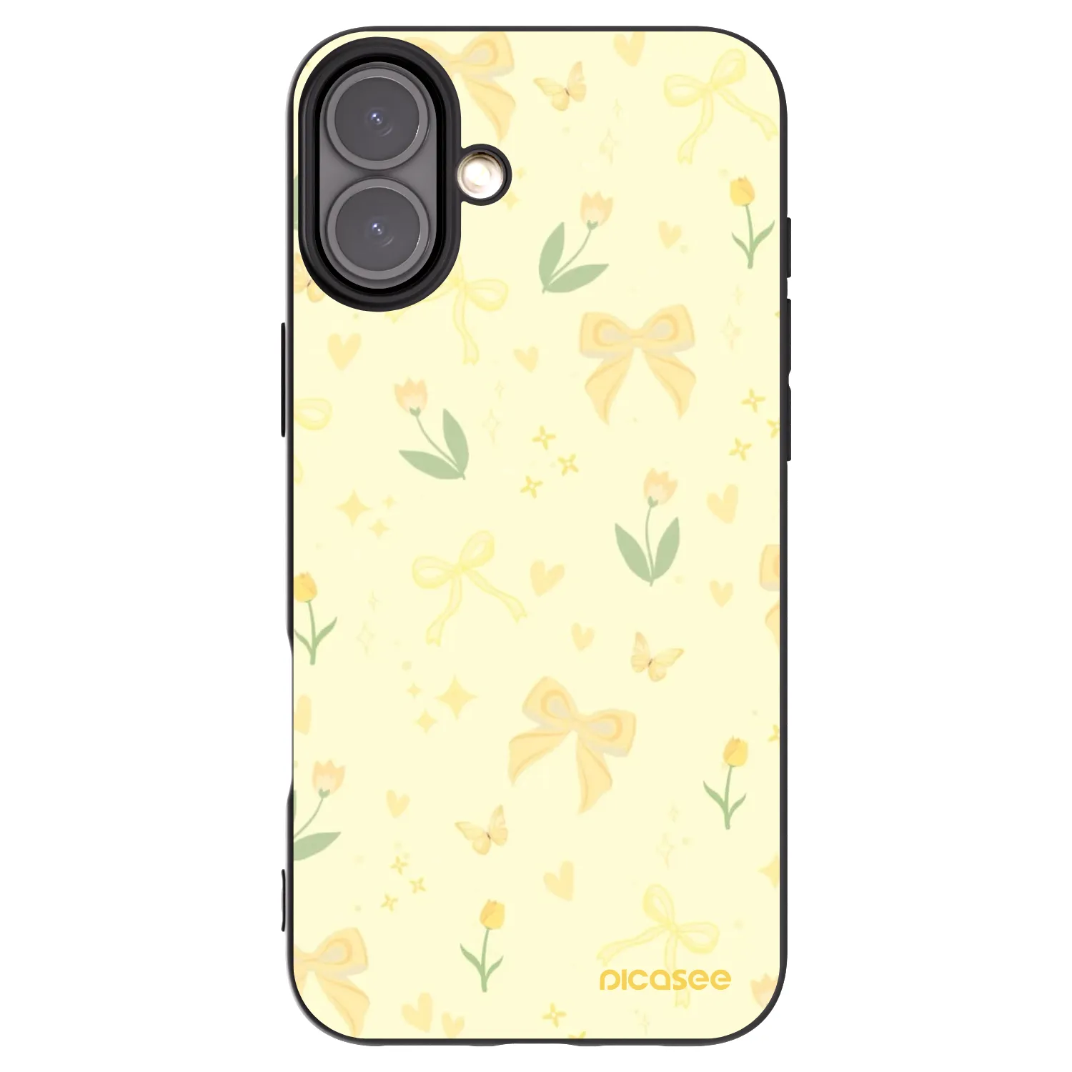 Picasee Μαύρη θήκη σιλικόνης για Apple iPhone 16 Plus - Honey Blossom