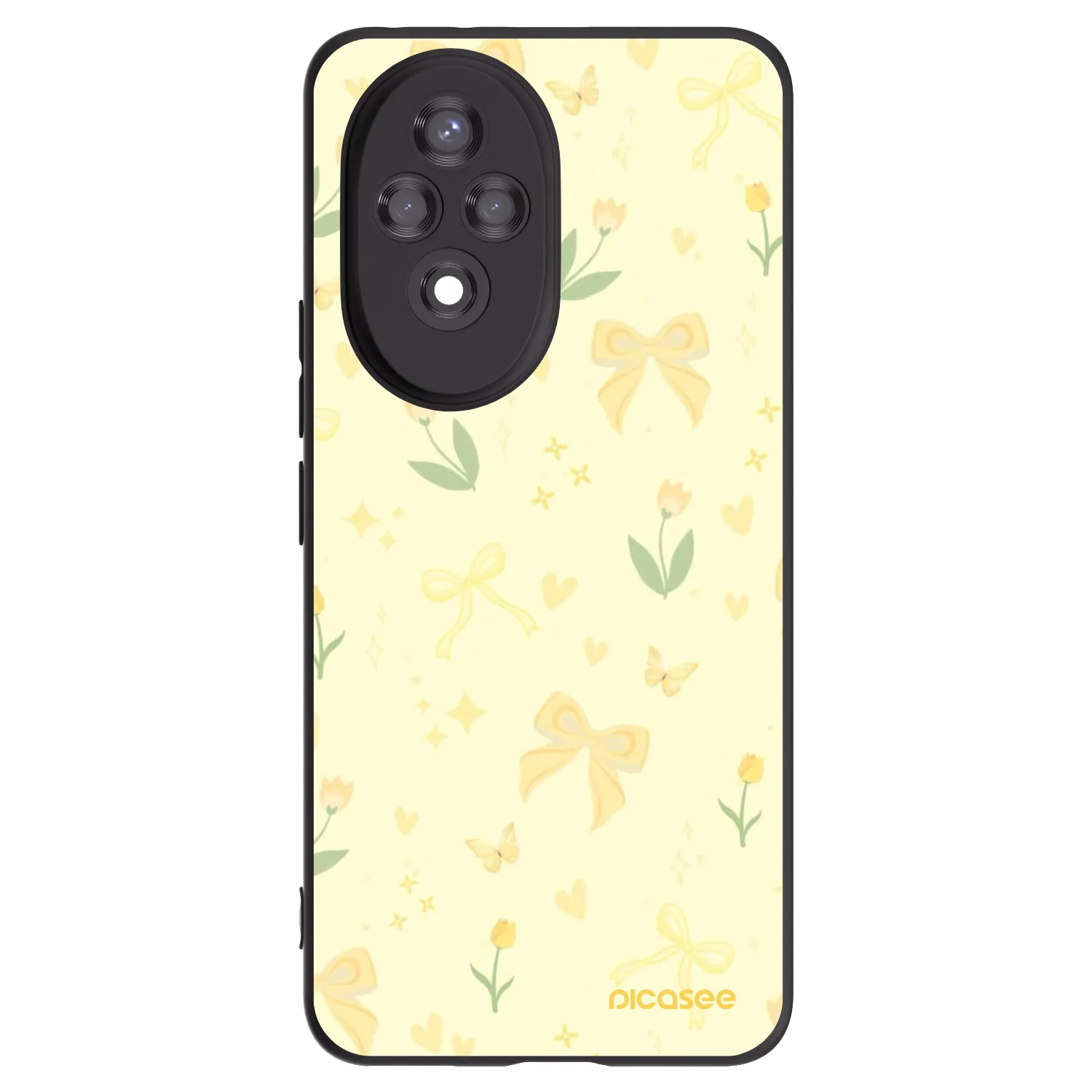 Picasee Μαύρη θήκη σιλικόνης για Honor 200 5G - Honey Blossom