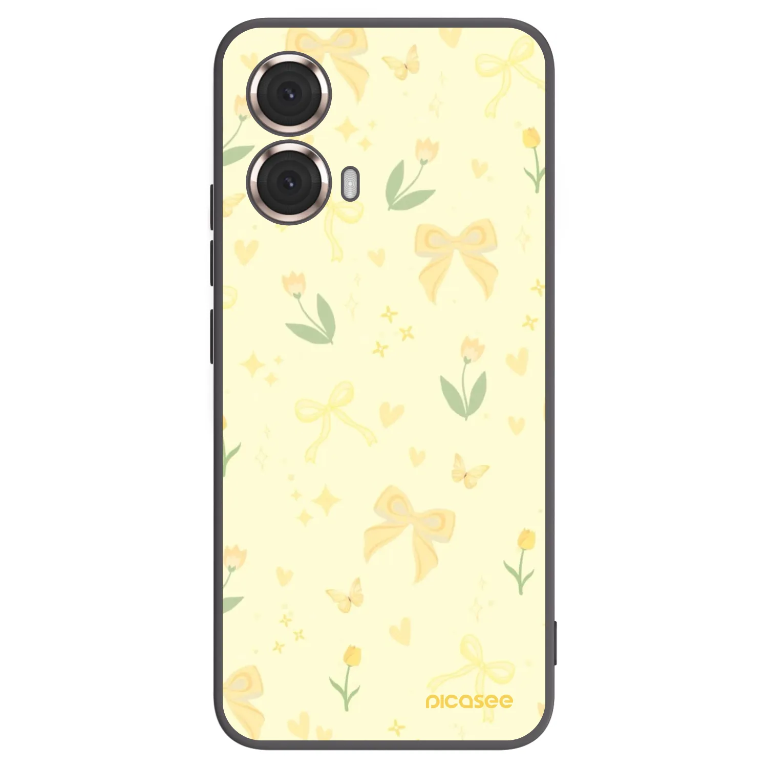 Picasee Μαύρη θήκη σιλικόνης για Motorola Moto G85 - Honey Blossom