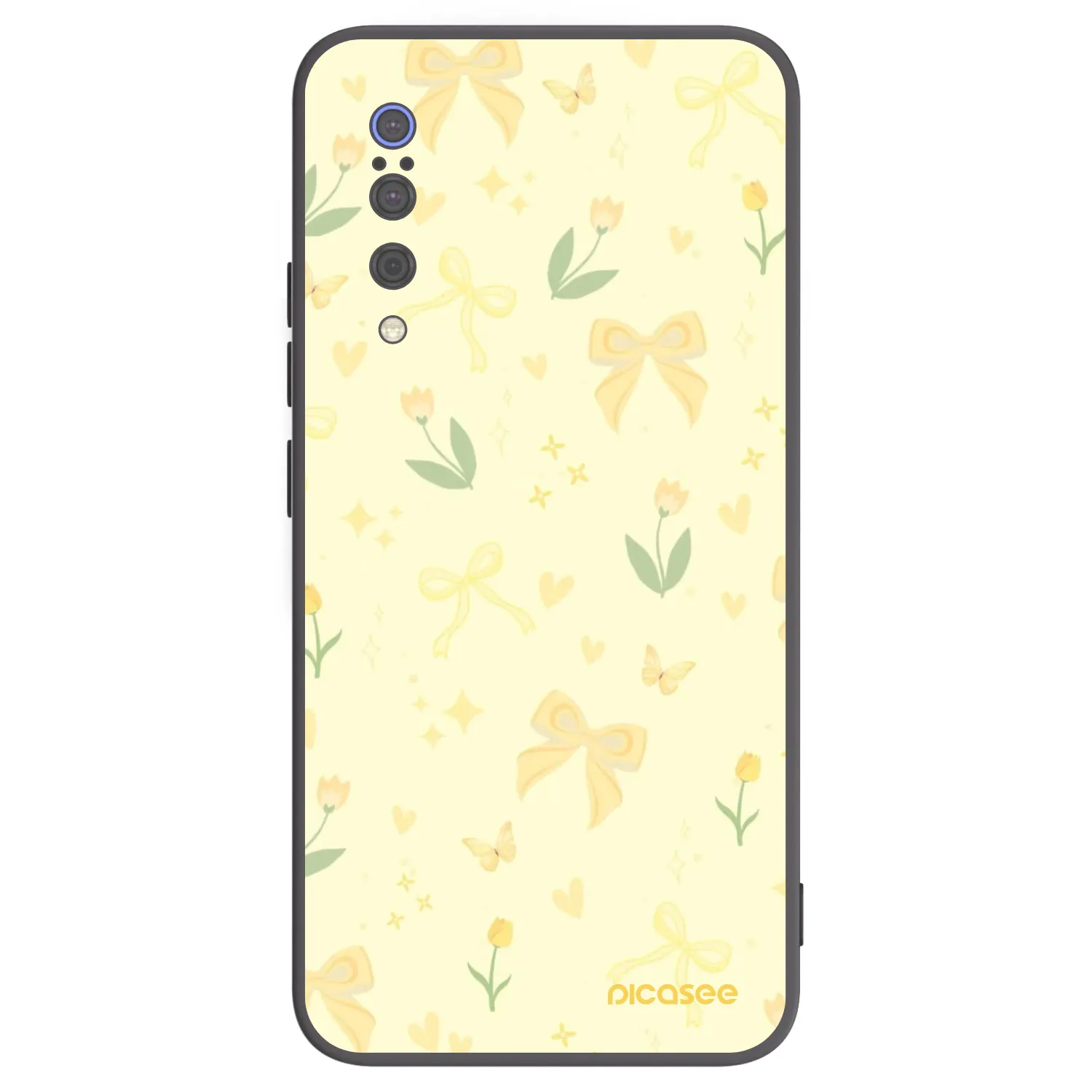 Picasee Μαύρη θήκη σιλικόνης για Xiaomi Mi 9 - Honey Blossom