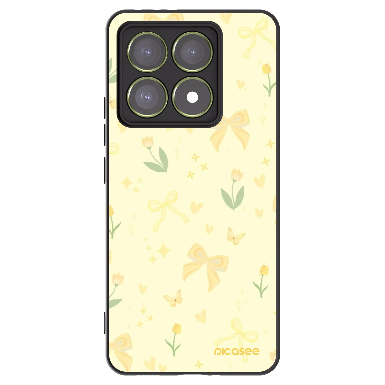 Picasee Μαύρη θήκη σιλικόνης για Xiaomi 14T - Honey Blossom