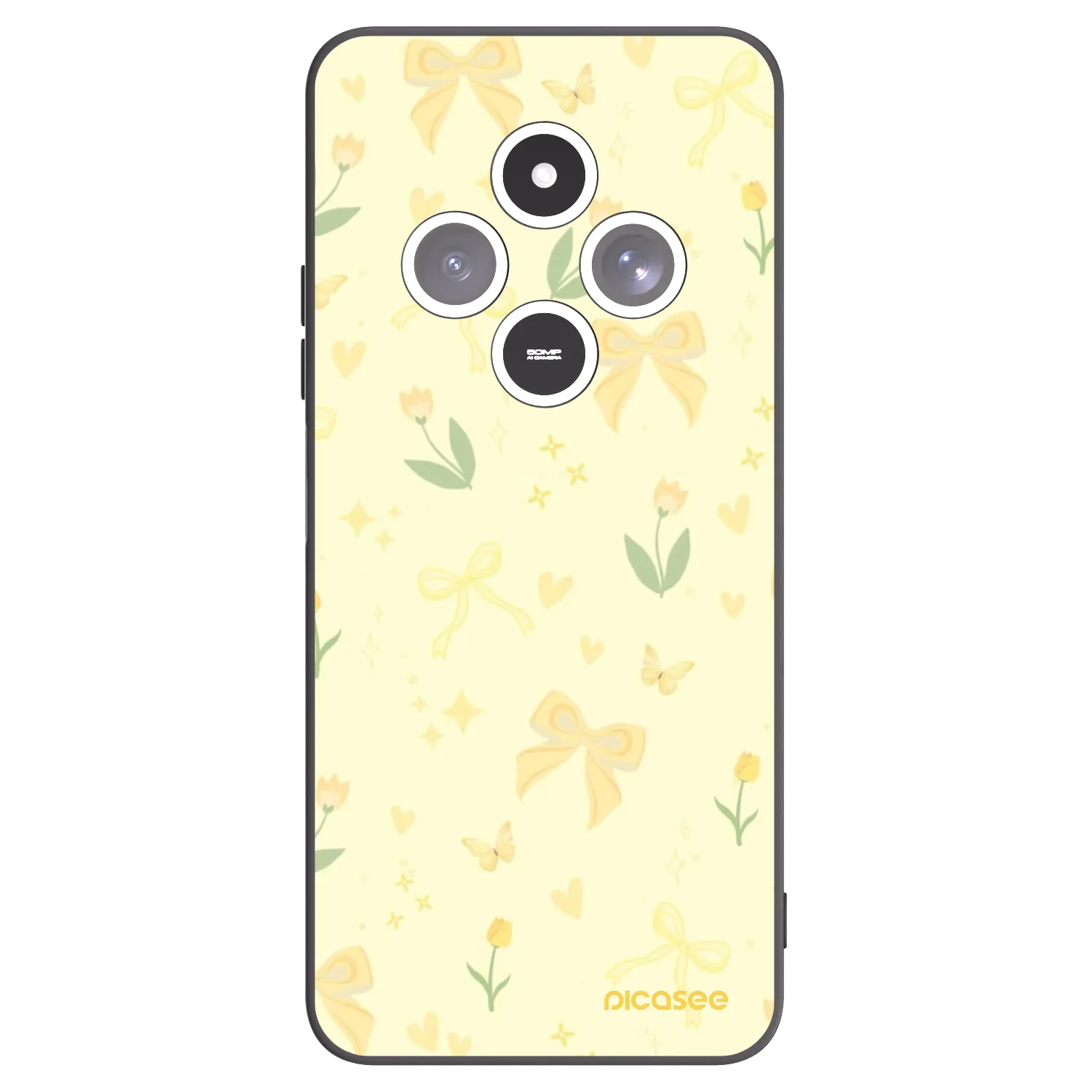 Picasee Μαύρη θήκη σιλικόνης για Xiaomi Redmi 14C - Honey Blossom