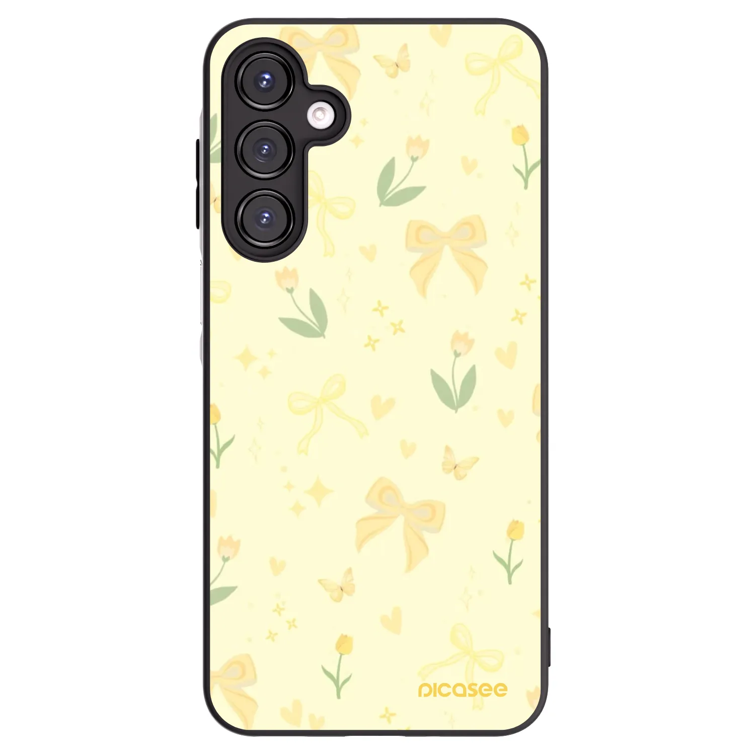 Picasee Μαύρη θήκη σιλικόνης για Samsung Galaxy A16 5G - Honey Blossom
