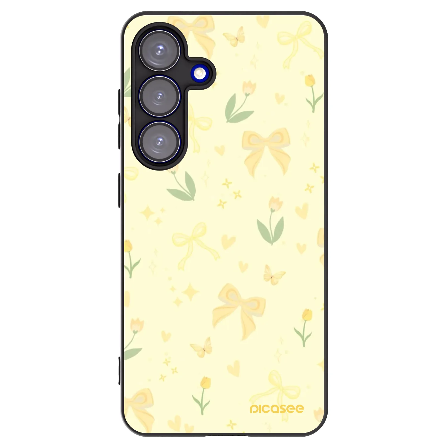 Picasee Μαύρη θήκη σιλικόνης για Samsung Galaxy S25 5G - Honey Blossom
