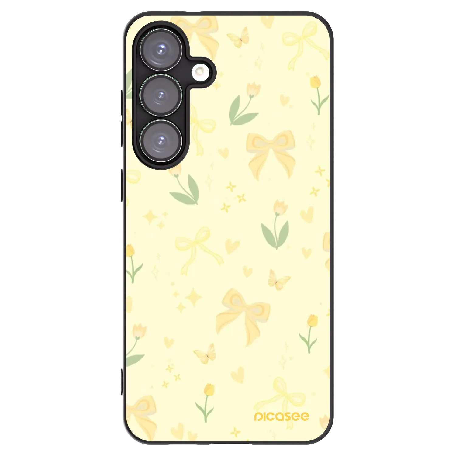 Picasee Μαύρη θήκη σιλικόνης για Samsung Galaxy S25+ 5G - Honey Blossom