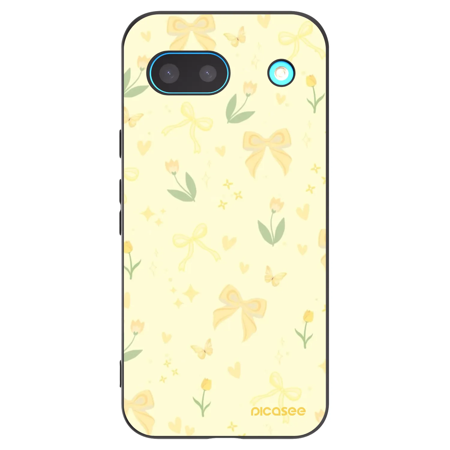Picasee Μαύρη θήκη σιλικόνης για Google Pixel 8a - Honey Blossom