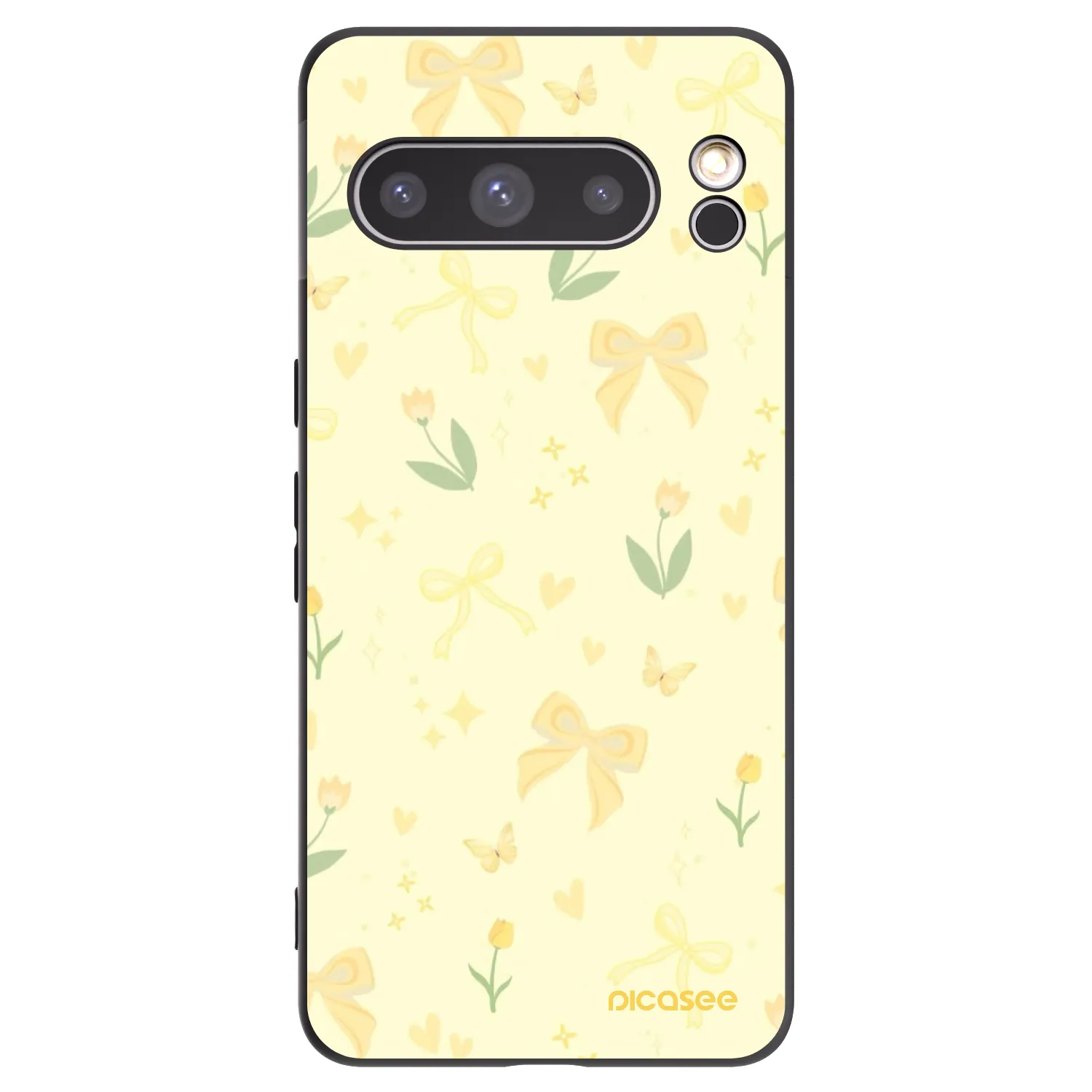 Picasee Μαύρη θήκη σιλικόνης για Google Pixel 8 Pro - Honey Blossom
