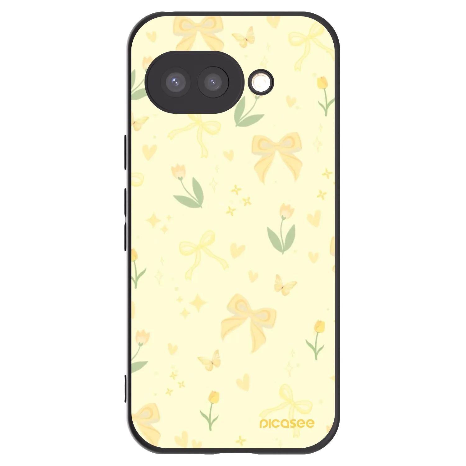 Picasee Μαύρη θήκη σιλικόνης για Google Pixel 9a - Honey Blossom