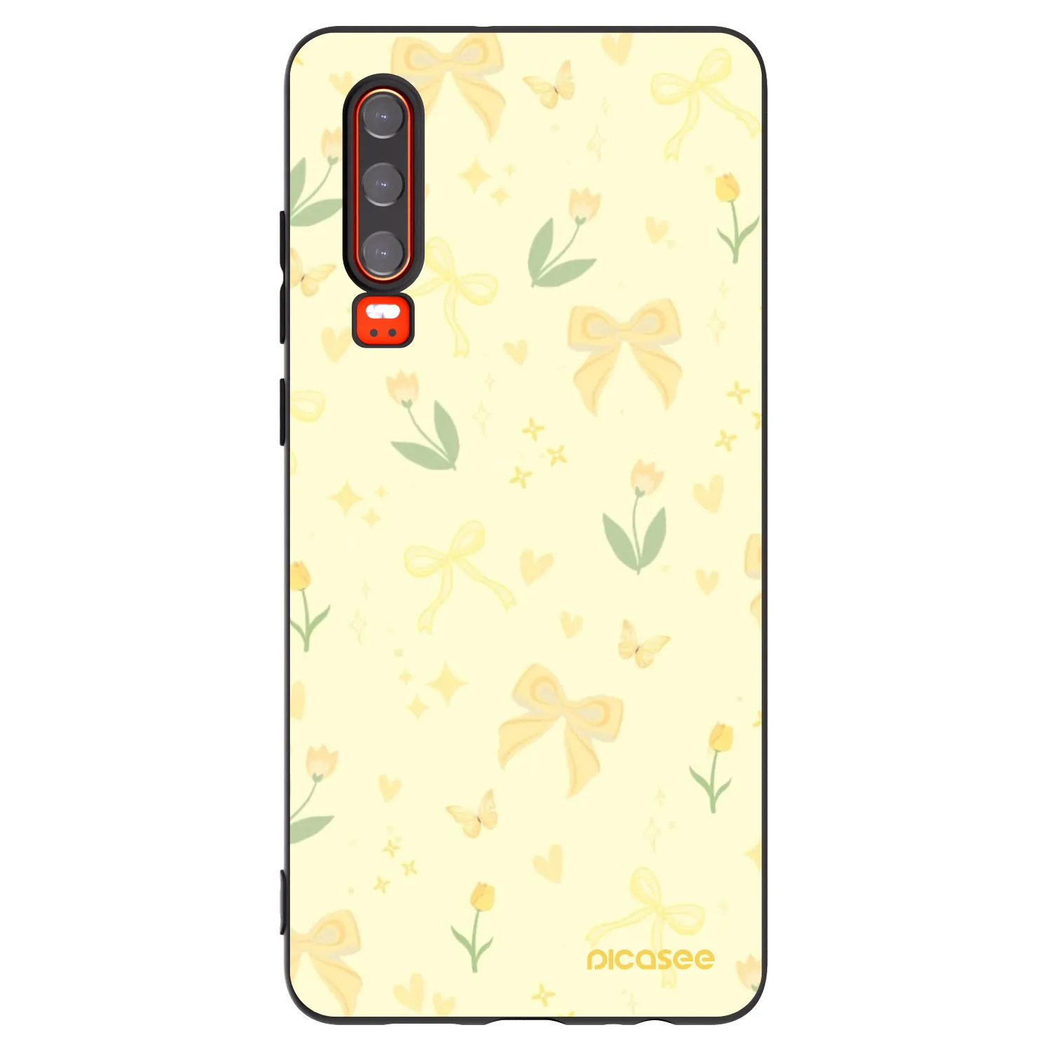 Picasee Μαύρη θήκη σιλικόνης για Huawei P30 - Honey Blossom