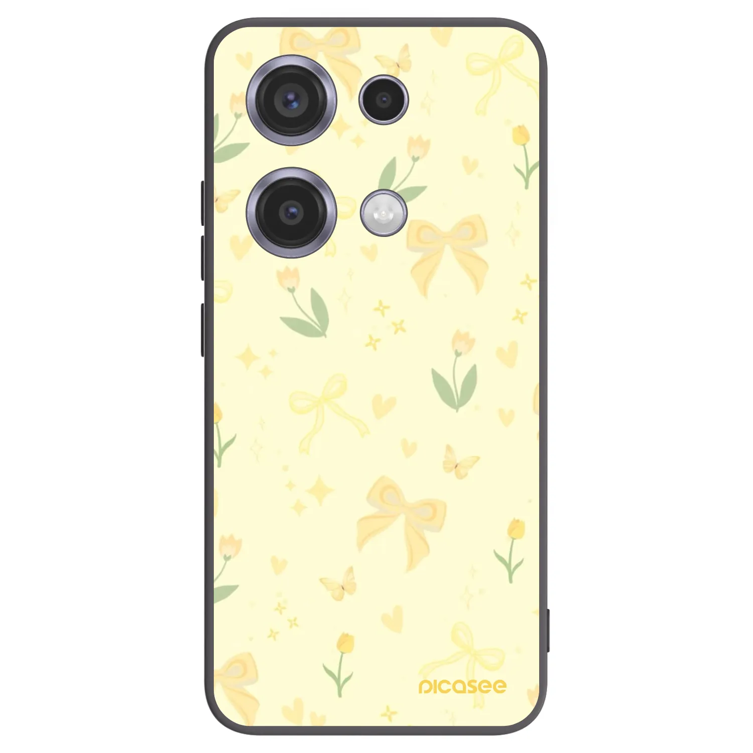 Picasee Μαύρη θήκη σιλικόνης για Xiaomi Redmi Note 14S - Honey Blossom